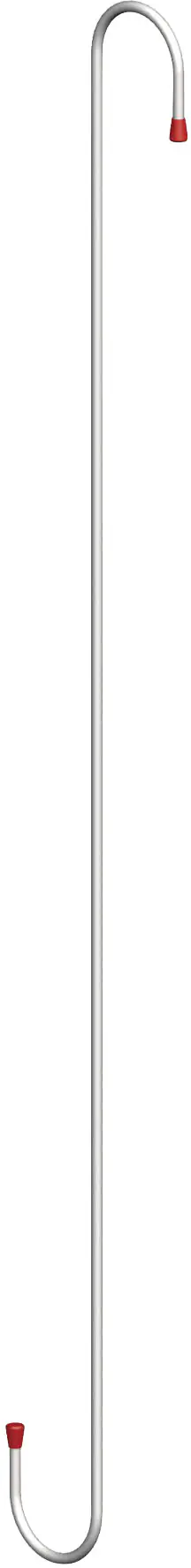 alfer Asthaken 840 mm 840 mm Stahl verzinkt Kappe rot