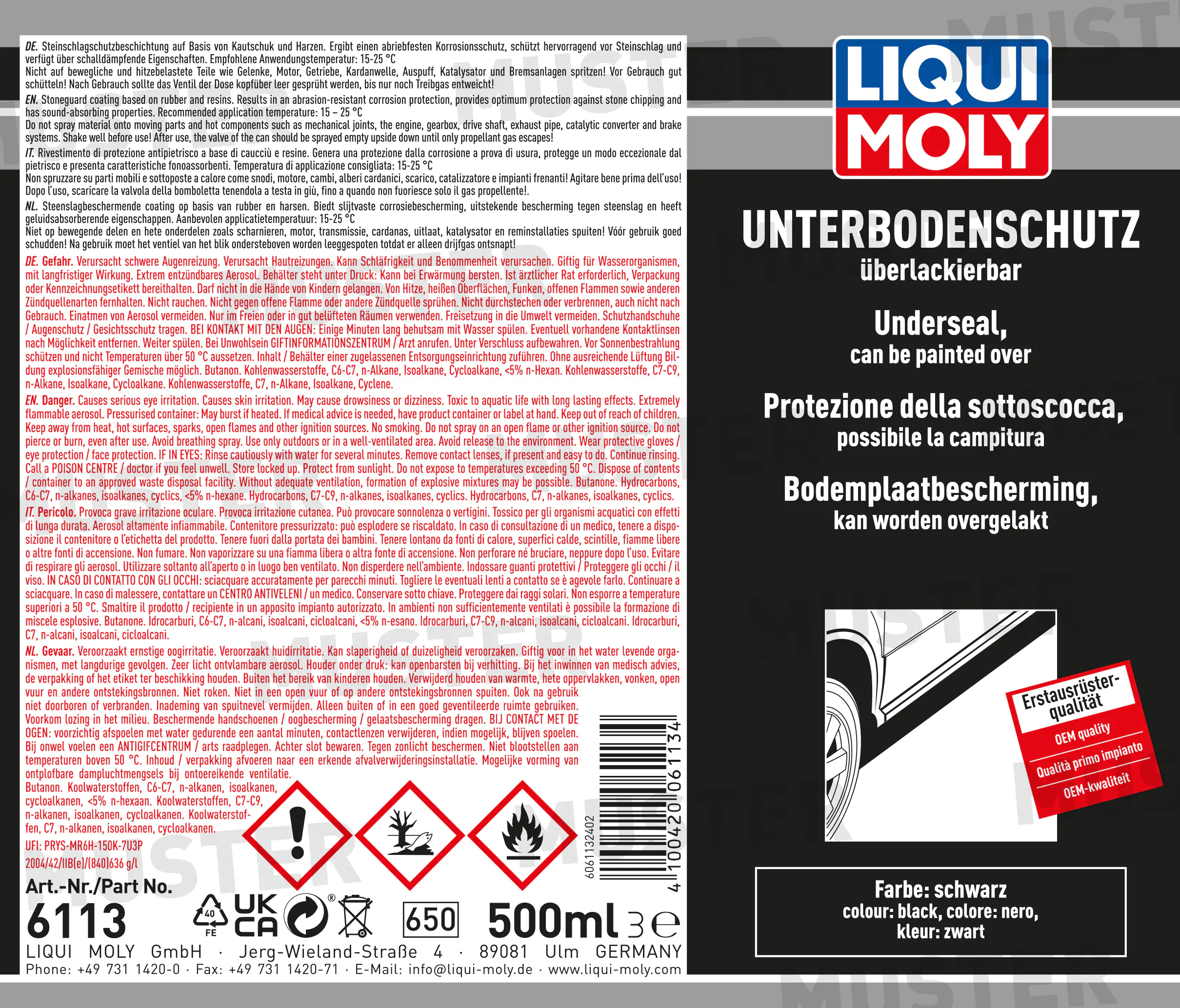 Liqui Moly Unterbodenschutz schwarz 500 ml