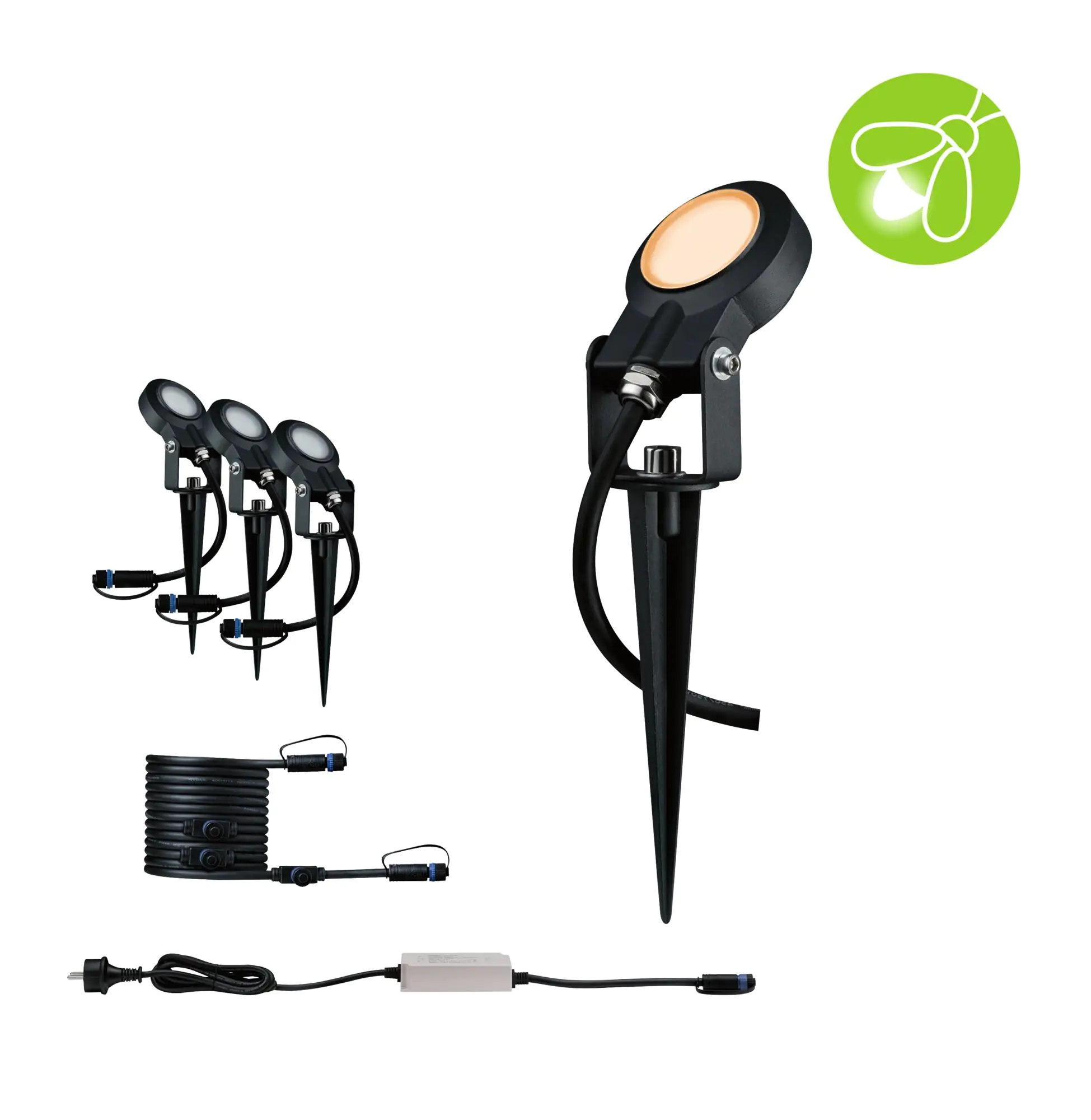 Paulmann Plug & Shine LED Spot Sting insect-friendly anthrazit 3er-Set