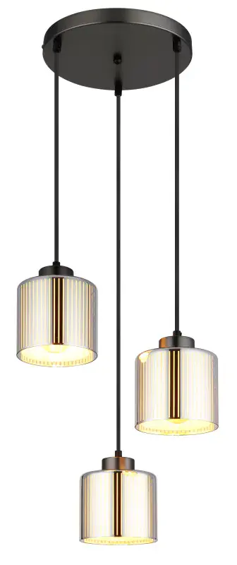 Globo Hängeleuchte Felicia 33 x 120 cm Ø x H schwarz-chrom matt