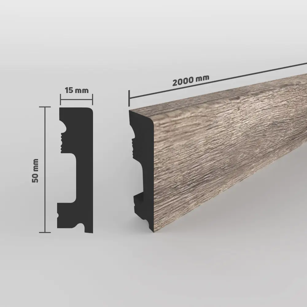 SELITSTYLE Sockelleiste FBL50 200 cm 50 x 15 mm 100% Wasserfest