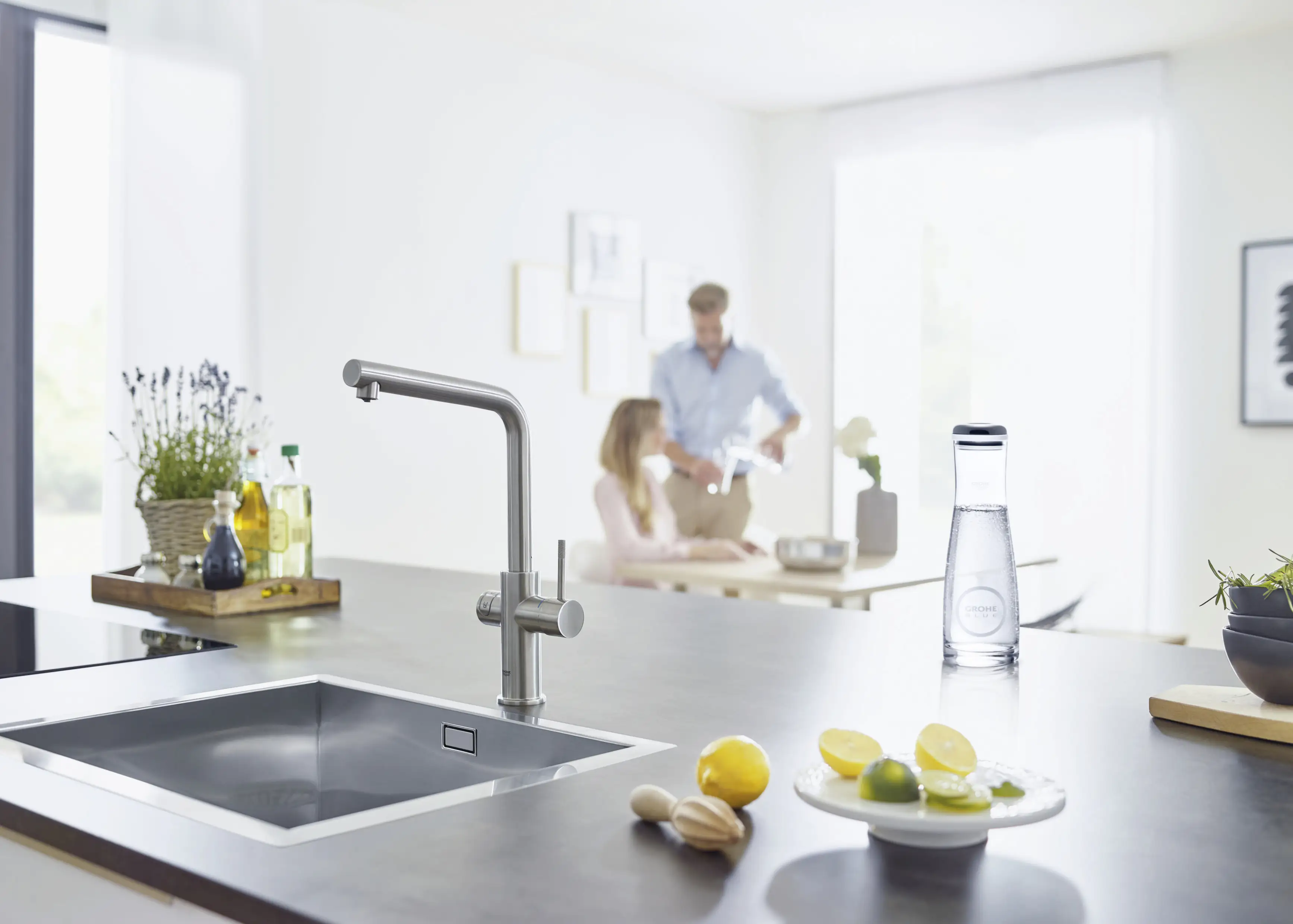 Grohe Blue Home L-Auslauf Starter Kit supersteel Grohe Blue Home L-Auslauf Starter Kit supersteel