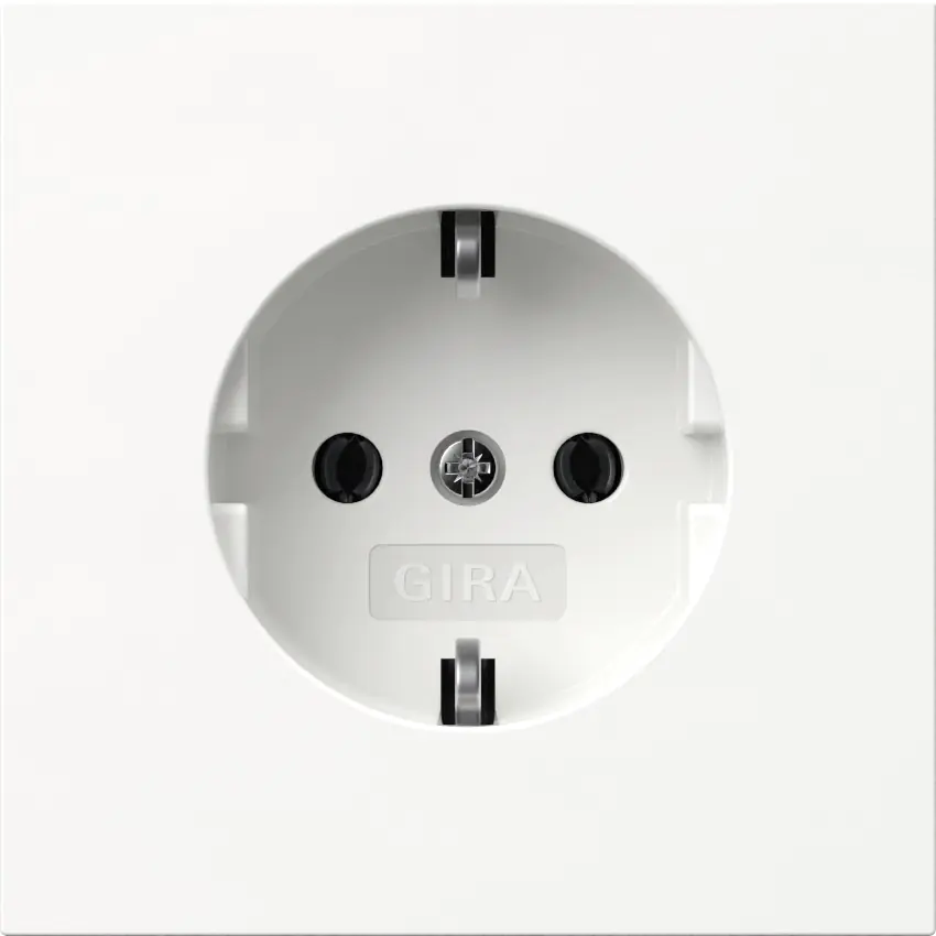 Gira Steckdose Flächenschalter reinweiß glänzend 