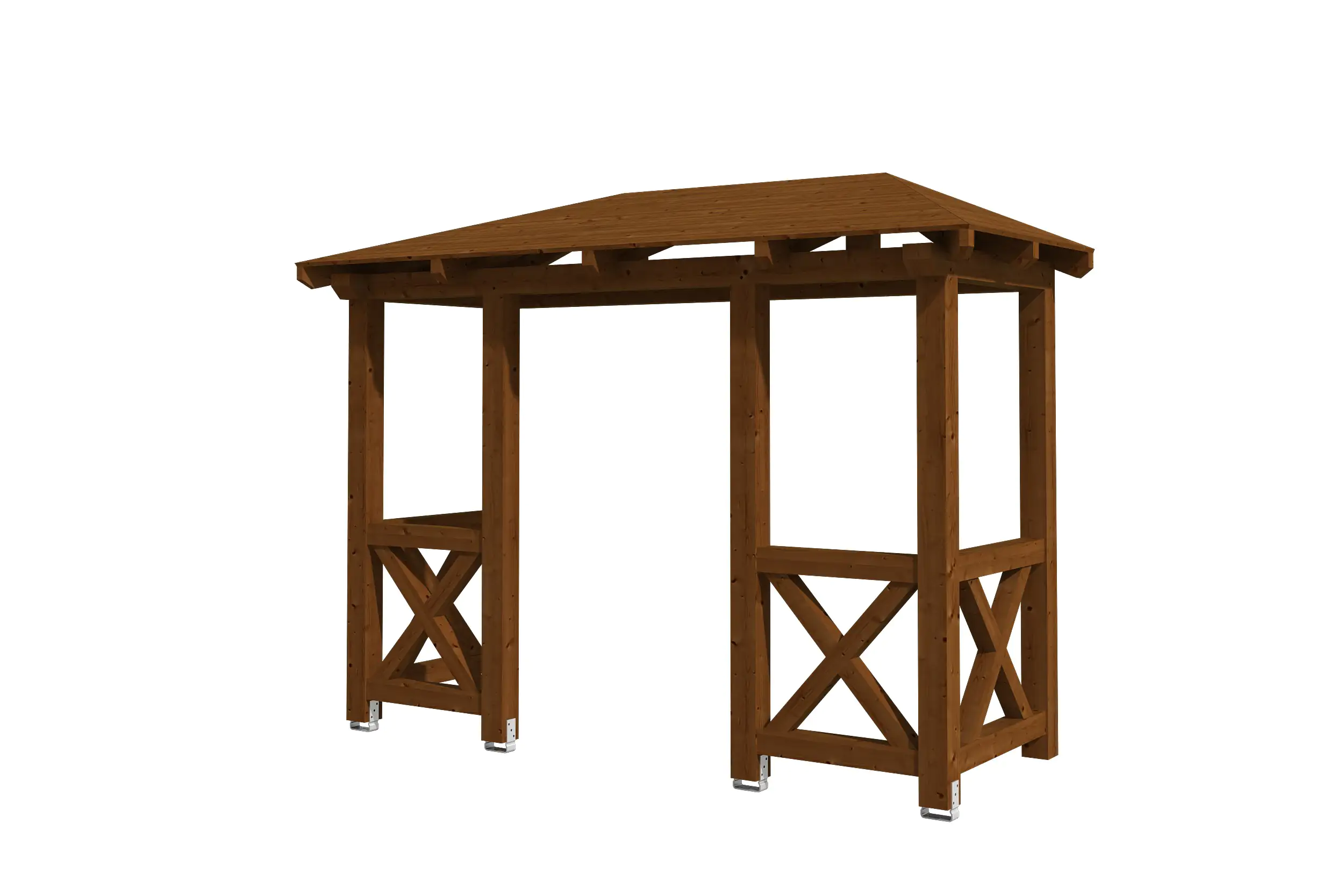 4018211017065 SKAN HOLZ Vordach Wismar Typ 5 351 x 134 cm, lasiert in Nussbaum