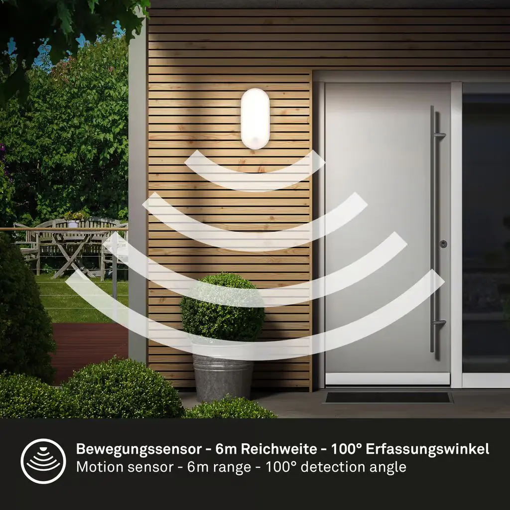 Briloner LED-Wandleuchte Ruch mit Bewegungsmelder 22 x 10,5 cm warmweiß weiß
