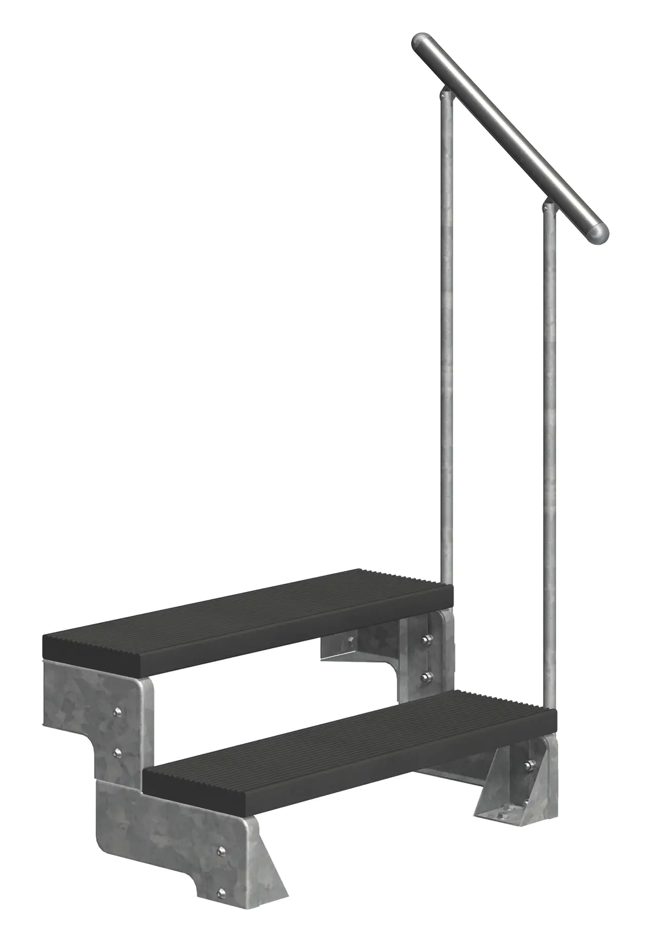 Dolle Außentreppe Gardentop mit Geländer verzinkt Breite 80 cm Trimax anthrazit