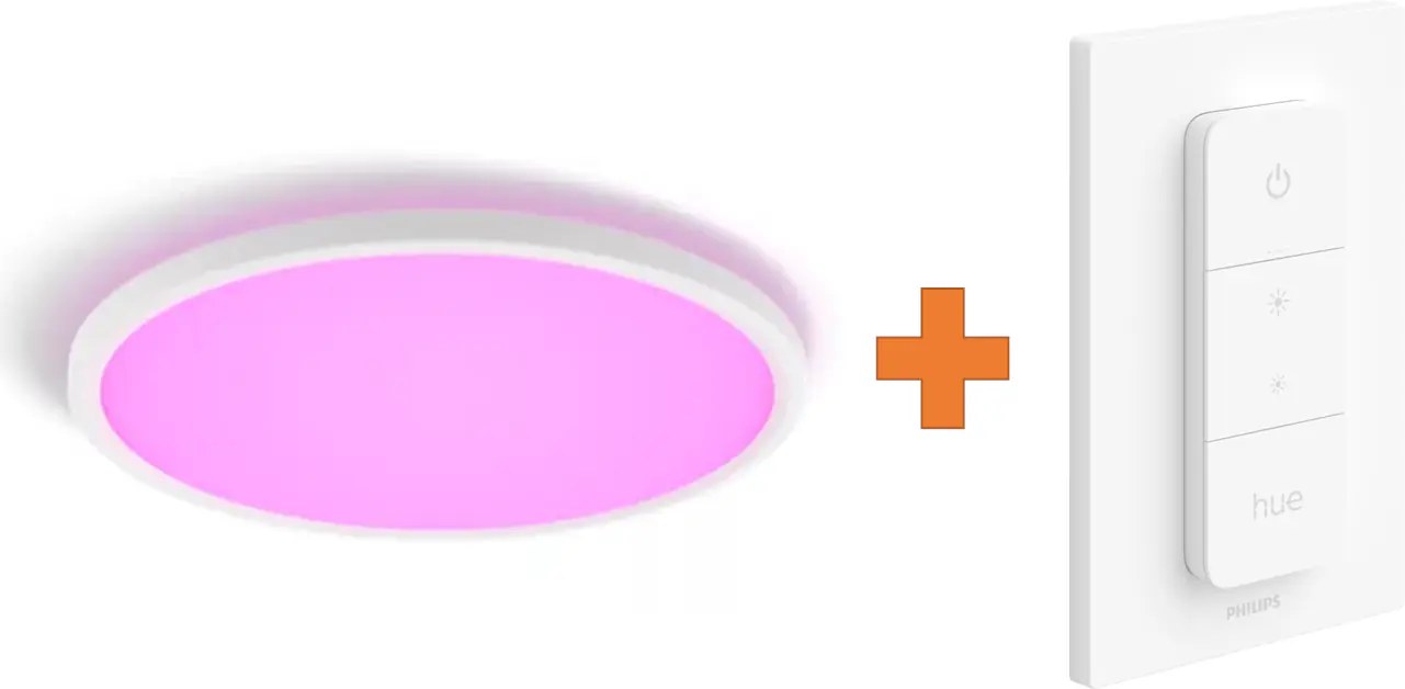 Philips Hue LED Deckenleuchte Tento + Dimmschalter rund weiß RGB Ø 43 cm RGB