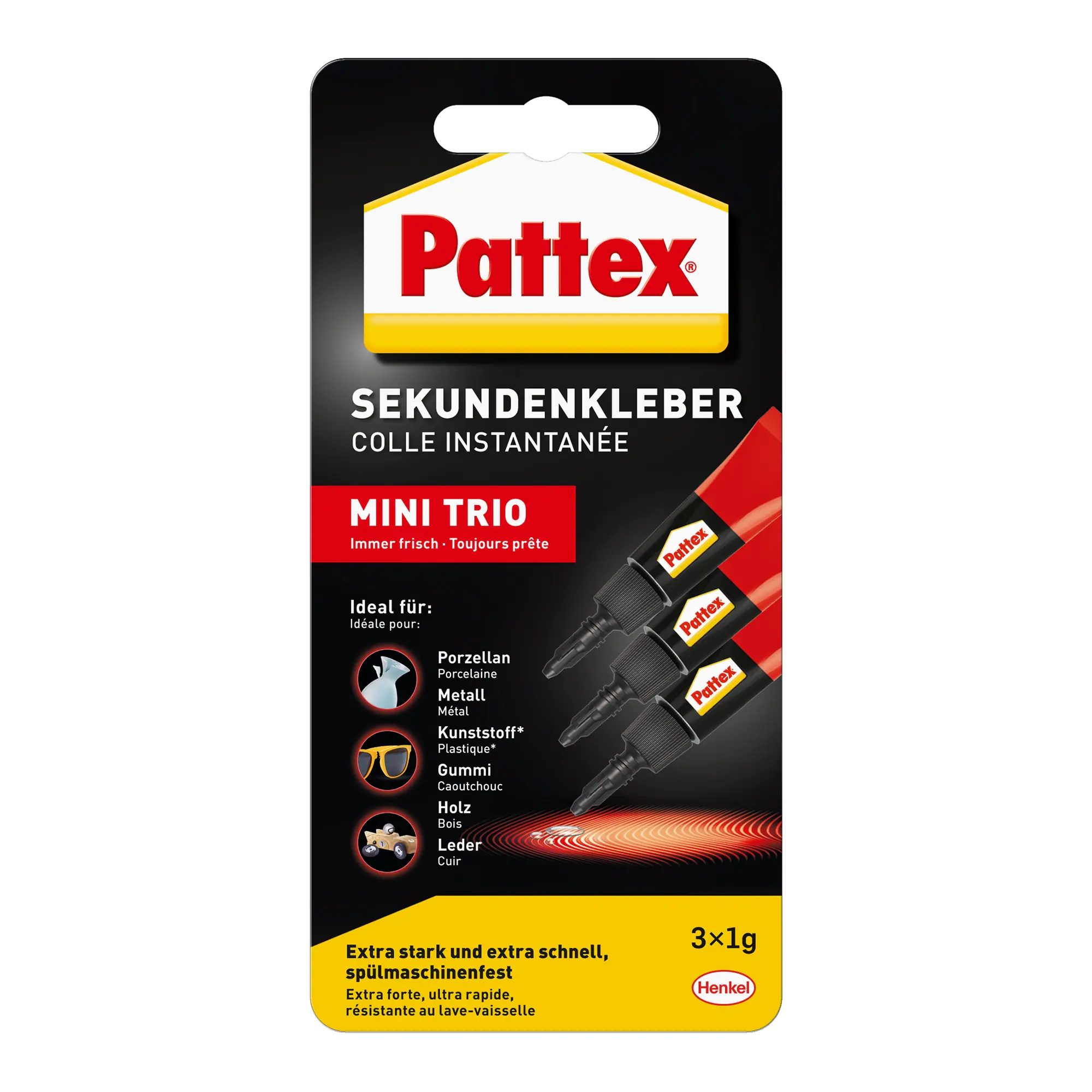 Pattex Sekundenkleber Mini Trio 3x 1 g