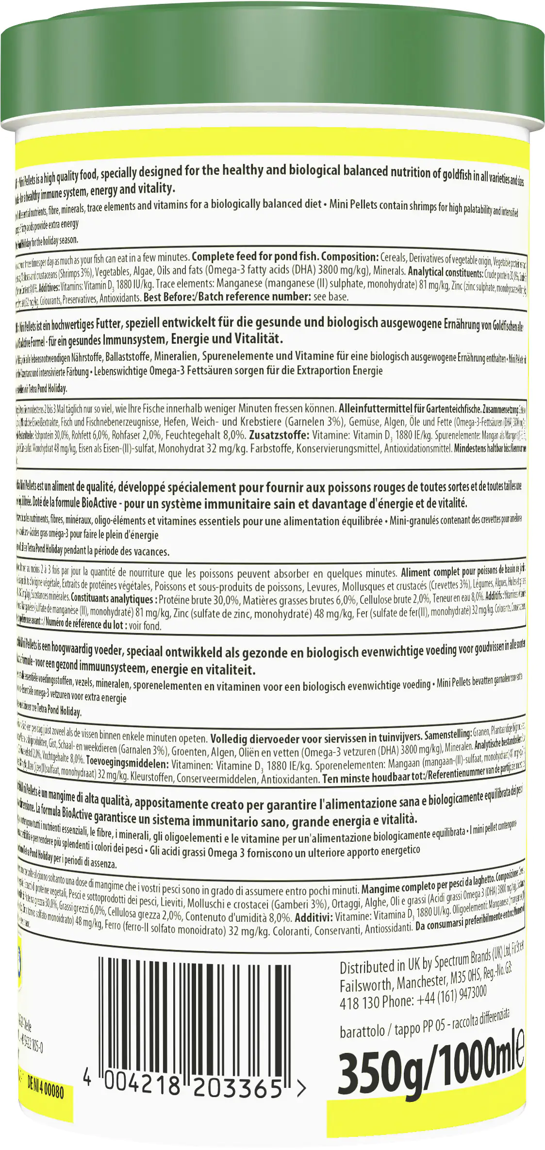 Tetra Pond Goldfish Mini Pellets 1 L Tetra Pond Goldfish Mini Pellets 1 L