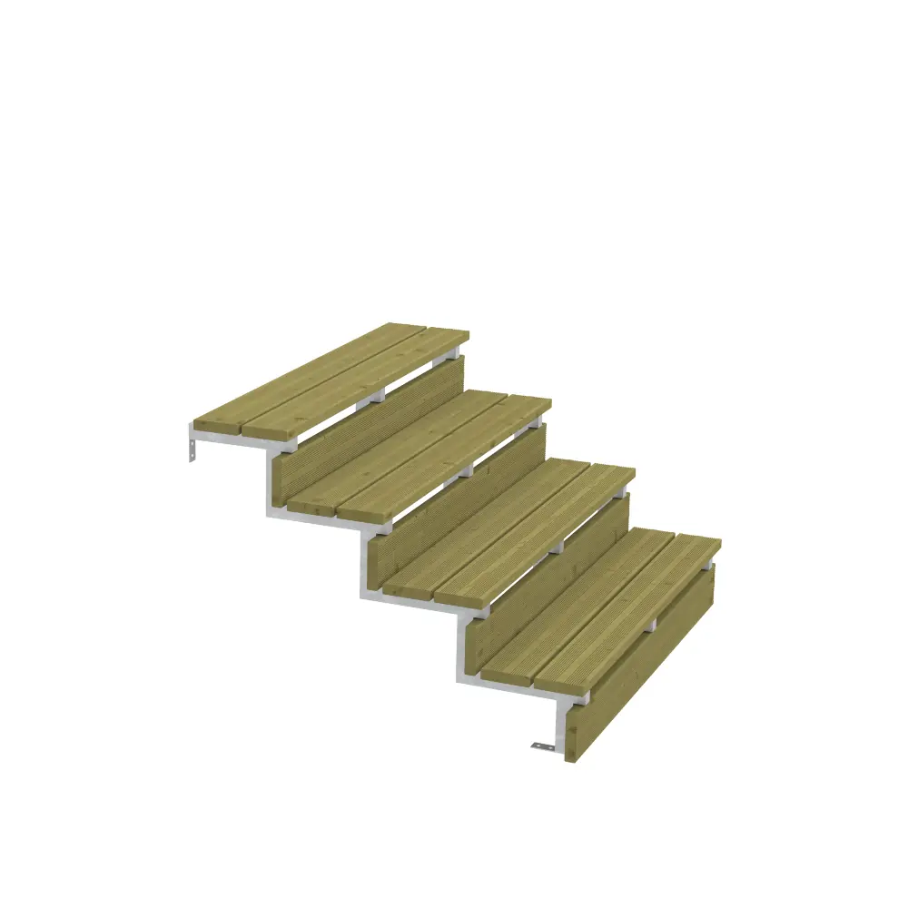 Plus Außentreppe Kiefer/Feuerverzinkt 4 Stufen 120 cm breit
