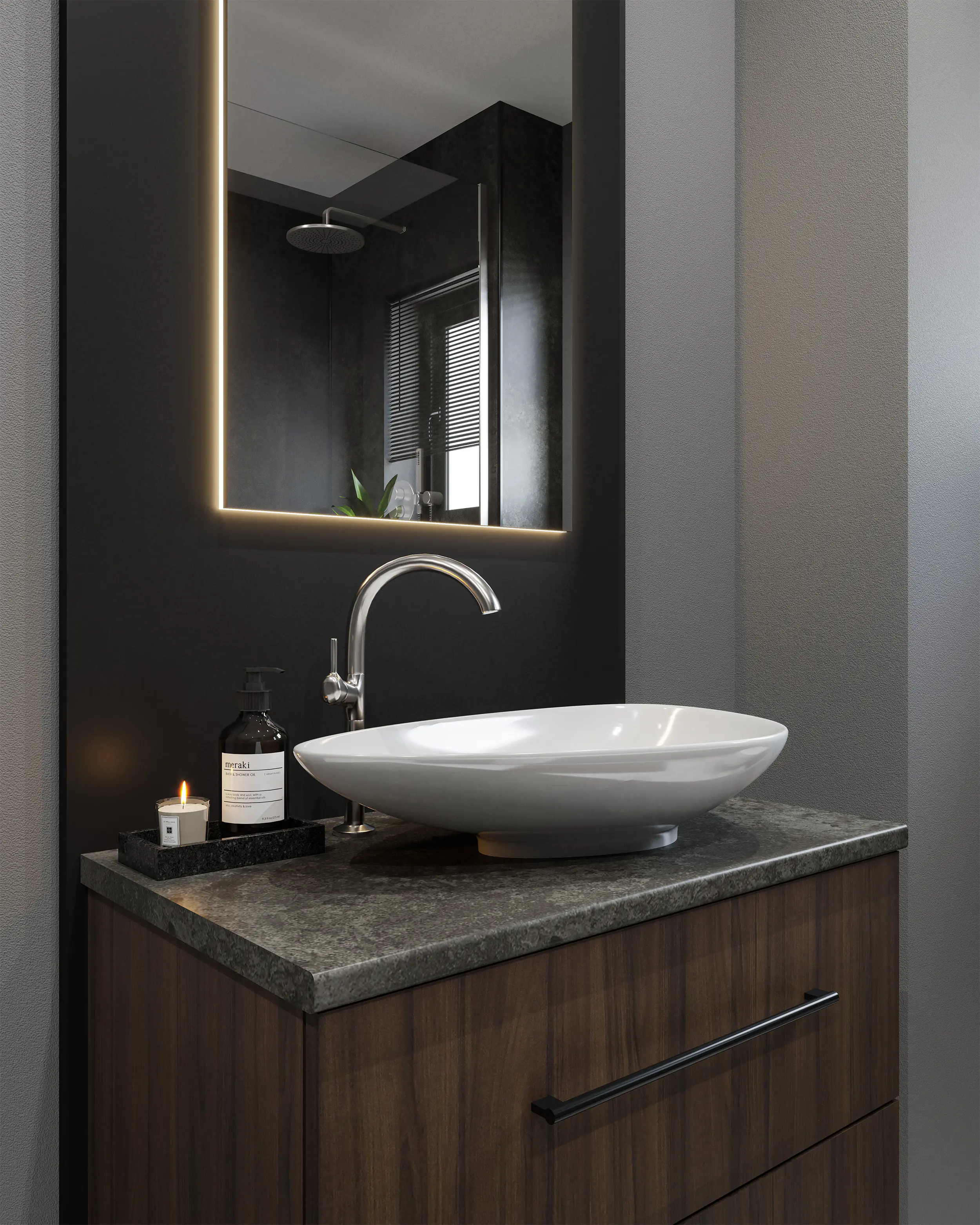 Wetwall Vanity Waschtischplatte 150 x 60 cm Magma