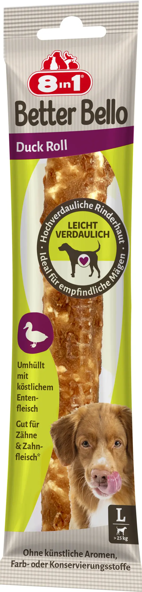 8in1 Hundeleckerli BetterBello 80 g Entenrolle 