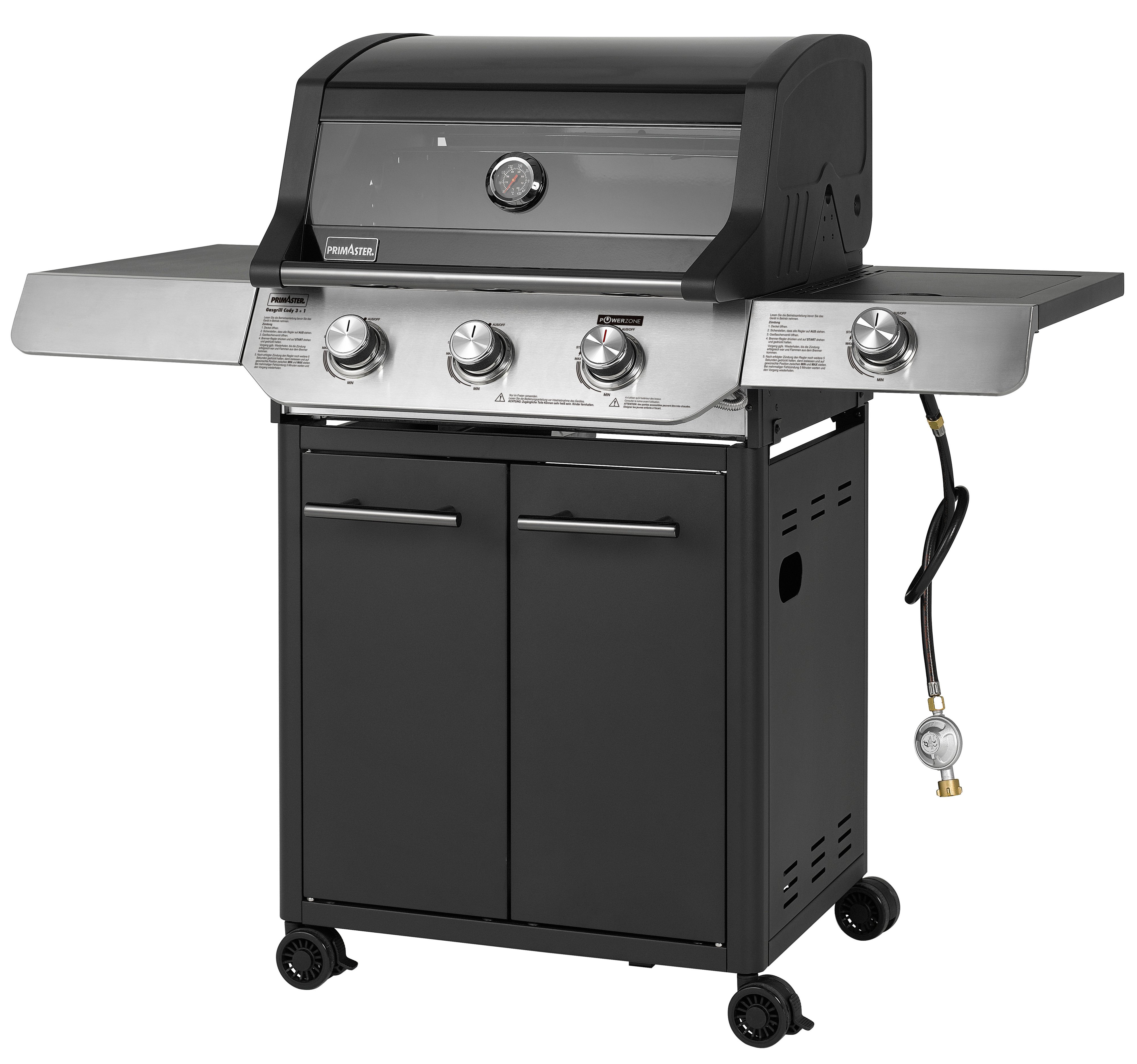 Primaster Gasgrill Cody Powerzone & Seitenbrenner Grillfläche: 63,5 x 48 cm 