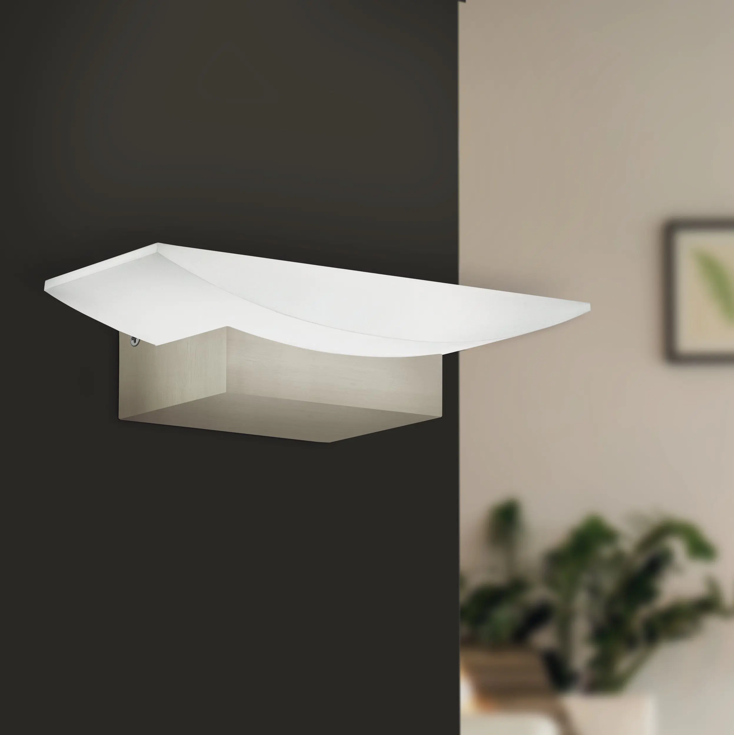 Eglo LED Wandleuchte Metrass nickel-matt 10,5 x 20 cm warmweiß Eglo LED Wandleuchte Metrass nickel-matt 10,5 x 20 cm warmweiß