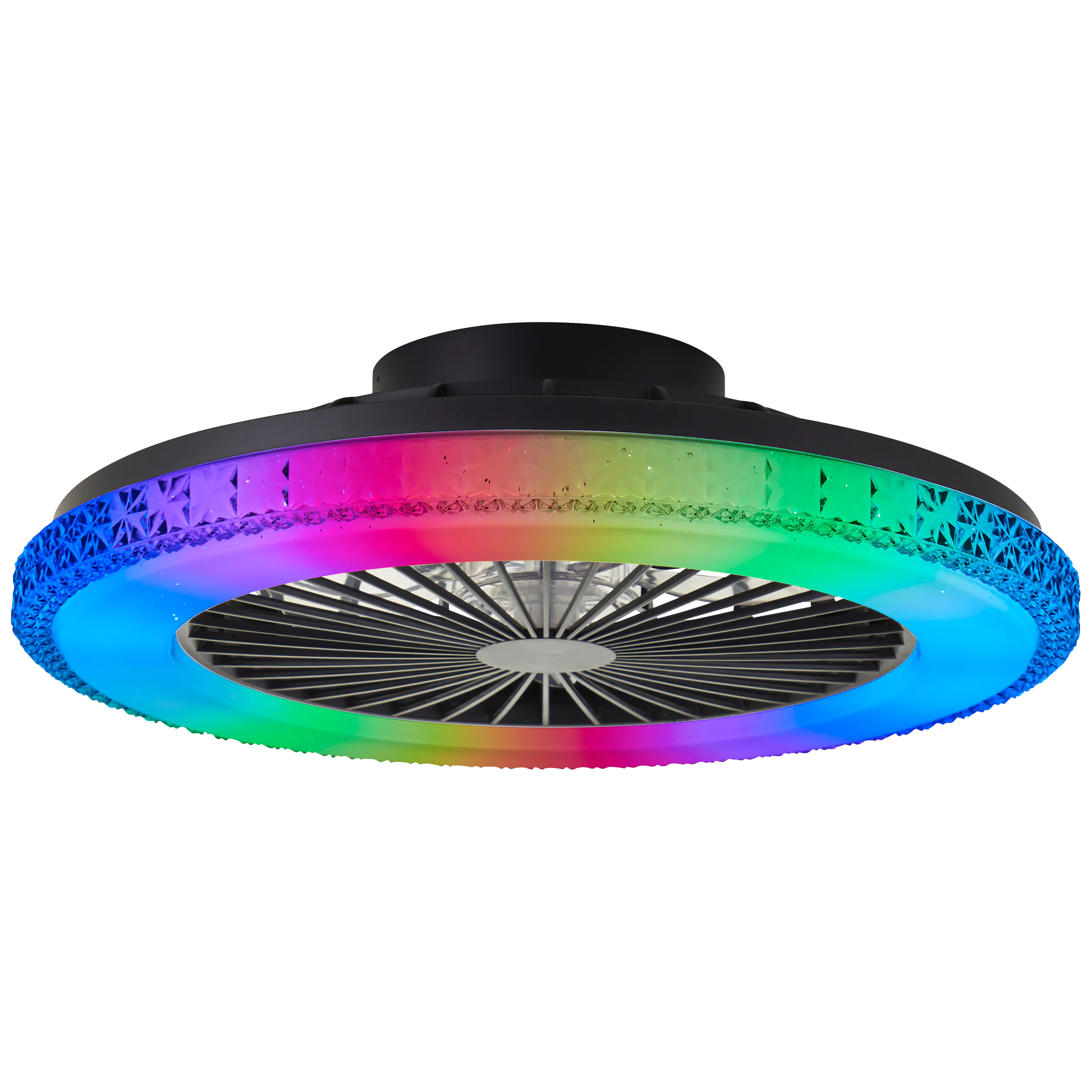 Brilliant LED Deckenleuchte mit Ventilator Badria Ø 49 cm 40 W schwarz