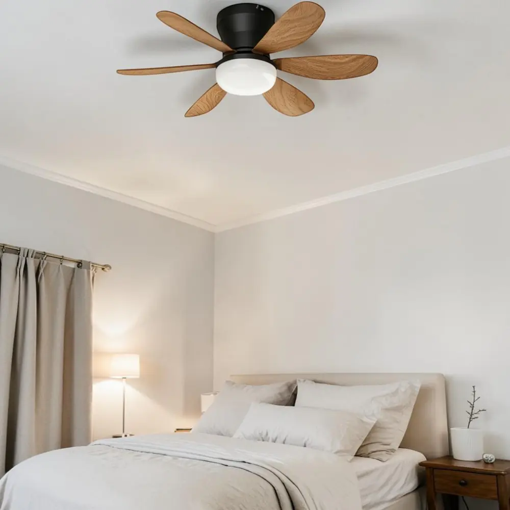 LED-Deckenventilator Chic holz dimmbar