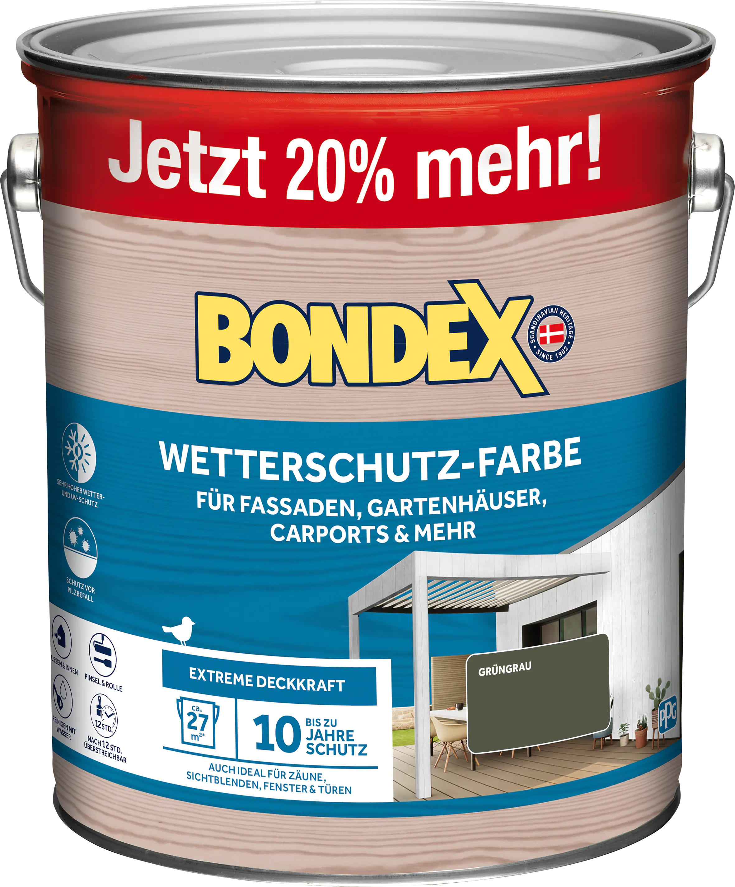 Bondex Wetterschutz-Farbe 3 L grün-grau