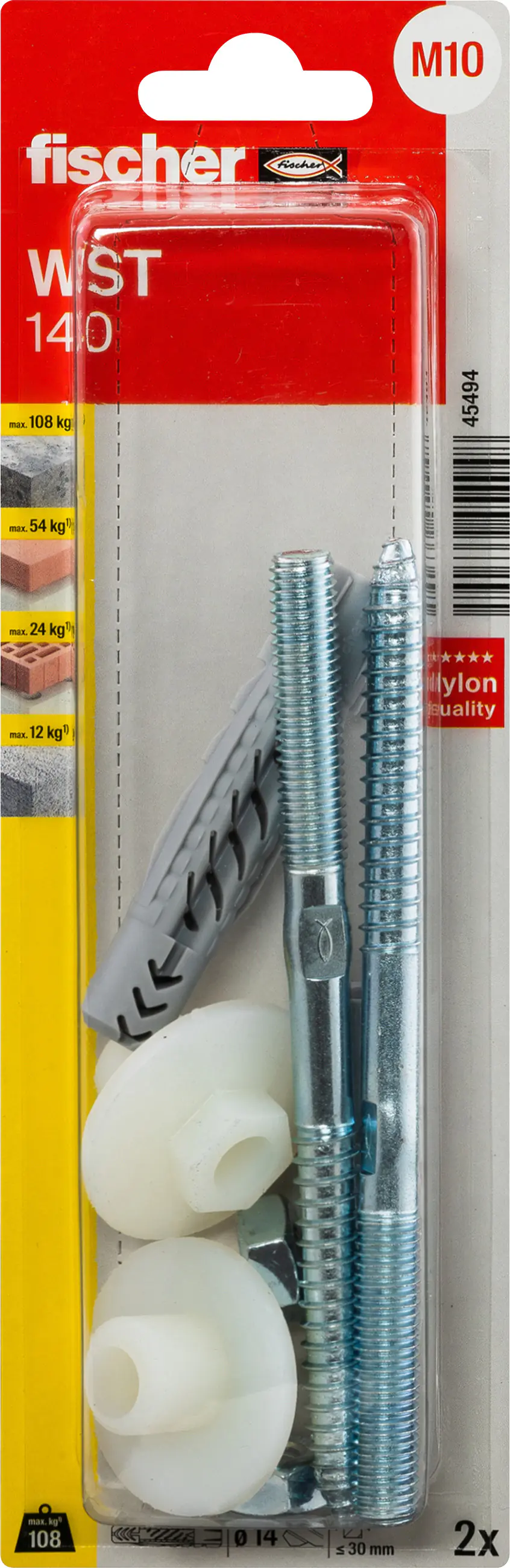 Fischer Waschtischbefestigung WST 140 - 2 Stück