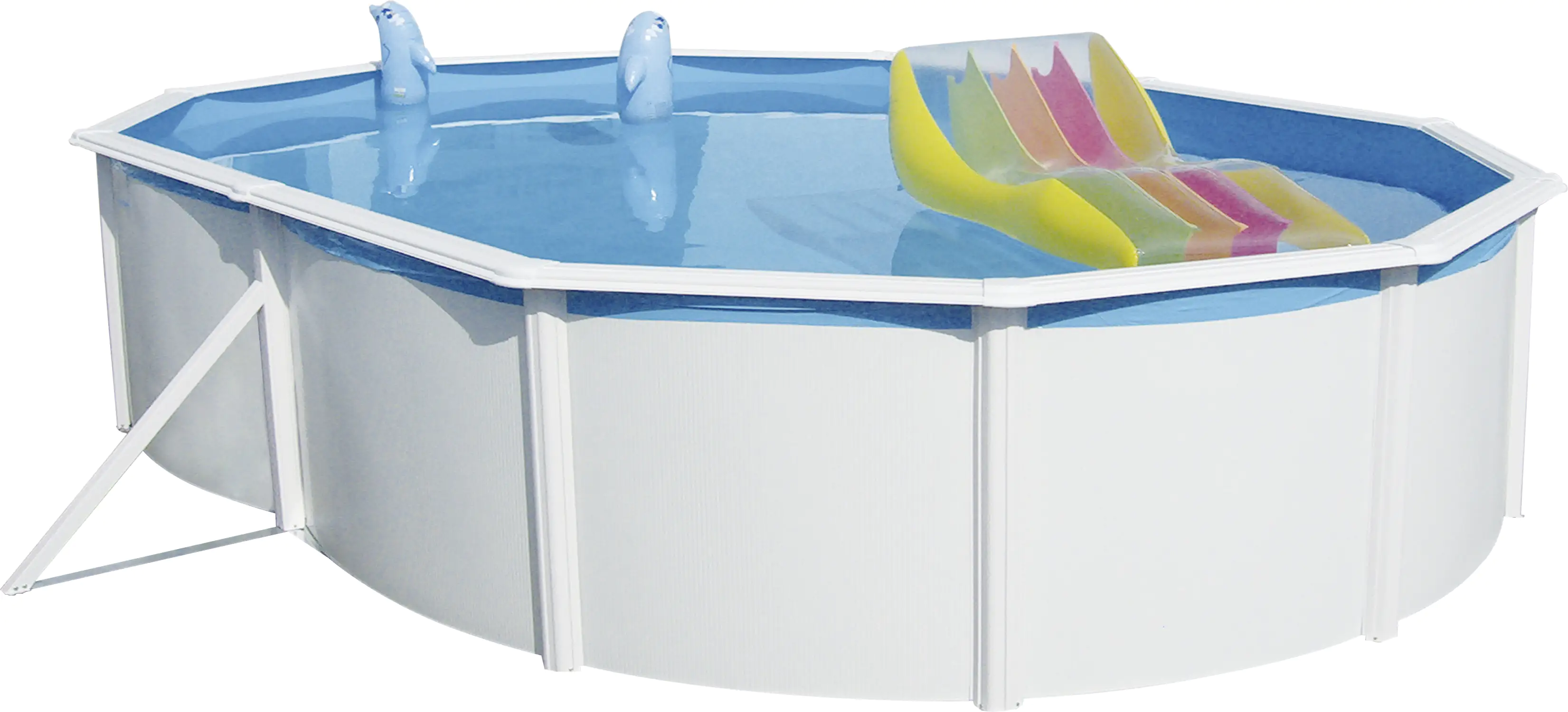 Steinbach Stahlwandpool Set Nuovo weiß, 550 x 366 x 120 cm