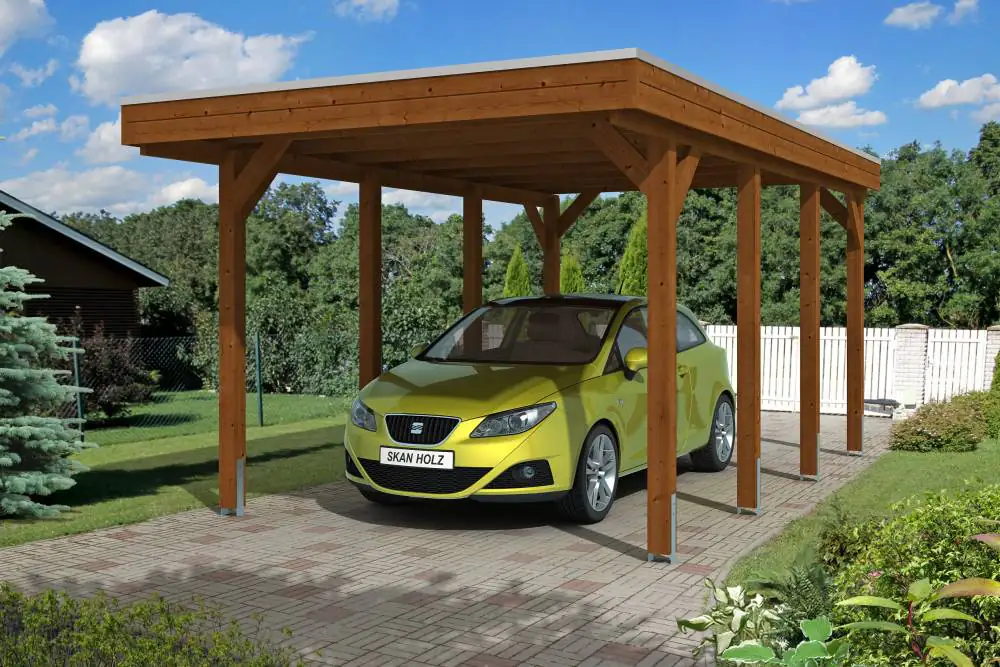 SKAN HOLZ Carport Friesland 314 x 555 cm mit Aluminiumdach