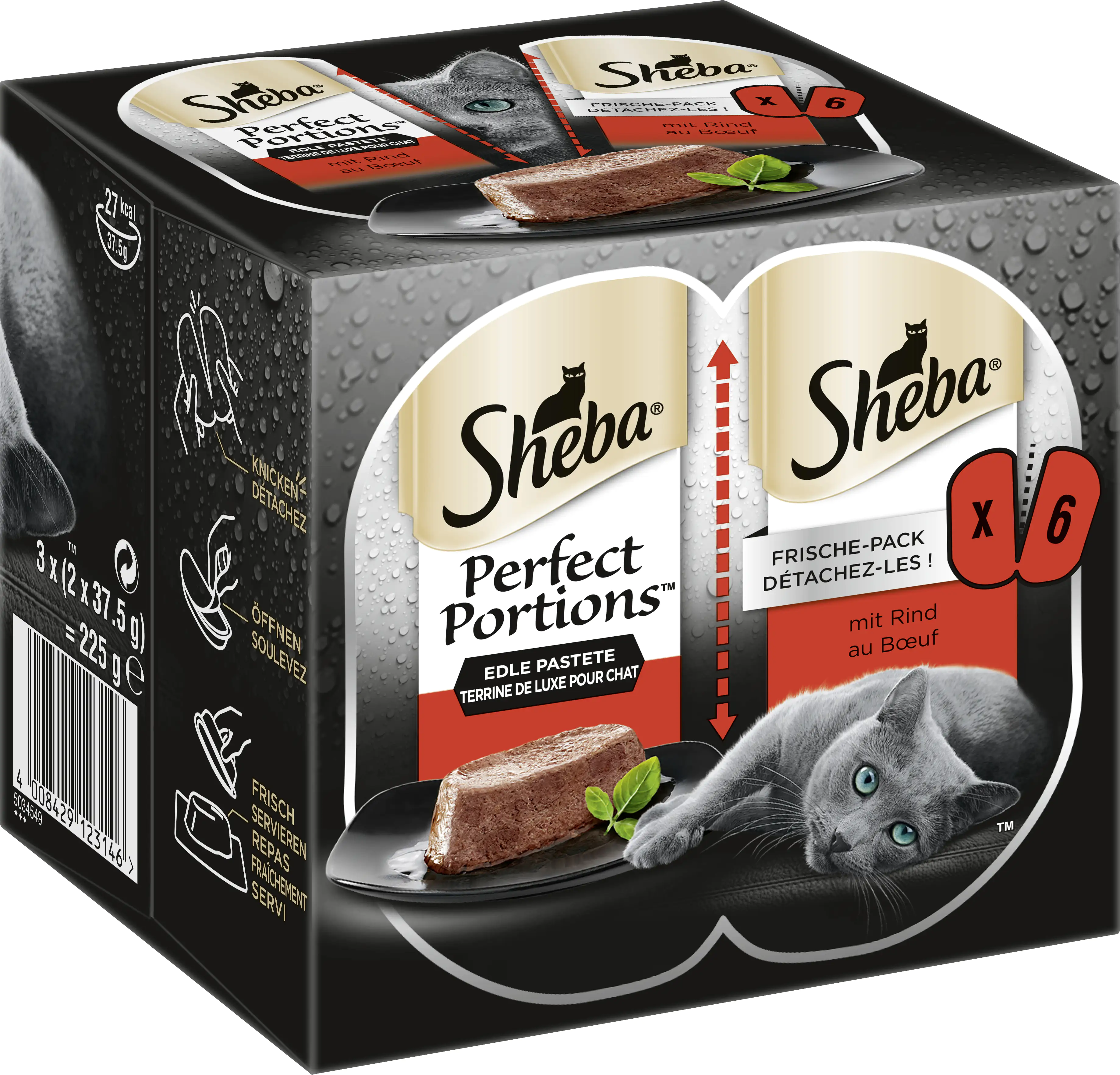 Sheba Perfect Portions Katzennassfutter Adult 6 x 37,5 g Rind
