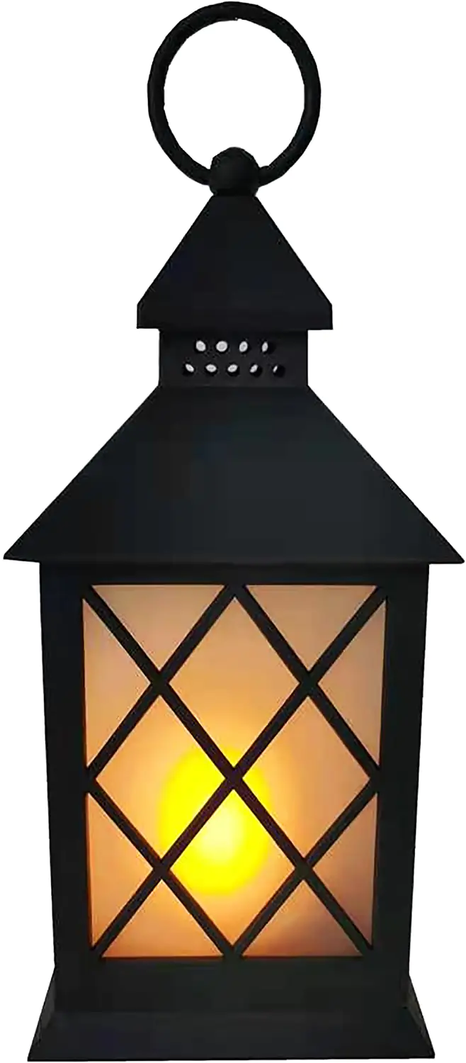 TrendLine LED Laterne schwarz 26 x 10,5 cm warmweiß mit Timer