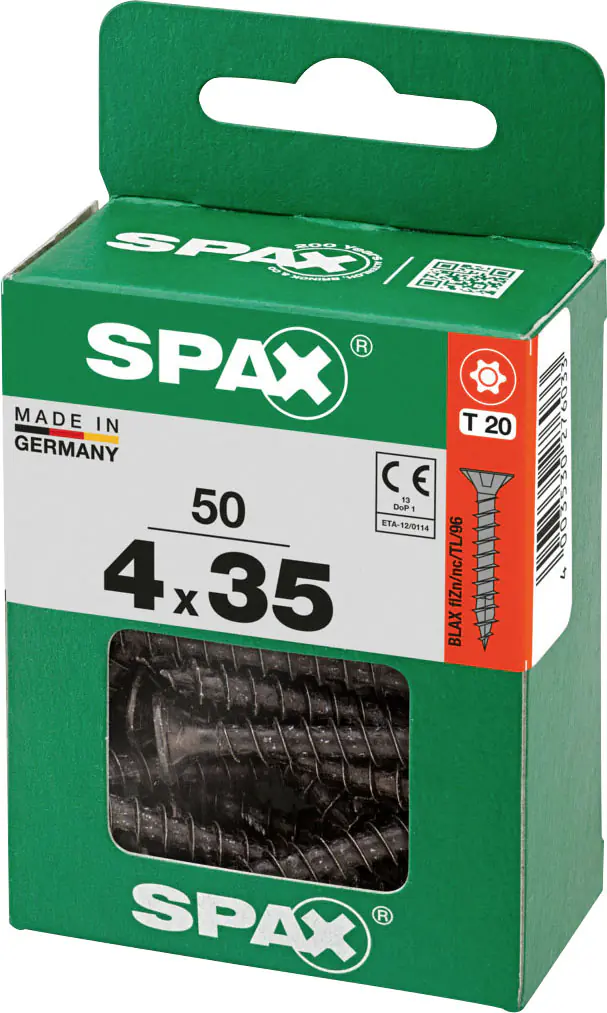 Spax Universalschrauben 4 x 35 mm T20 Vollgewinde - 50 Stk. 