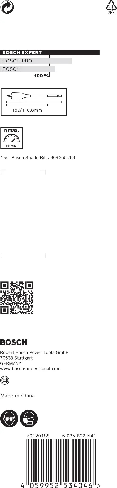 Bosch Expert Self Cut Speed Flachfräsbohrer 40 x 152 mm