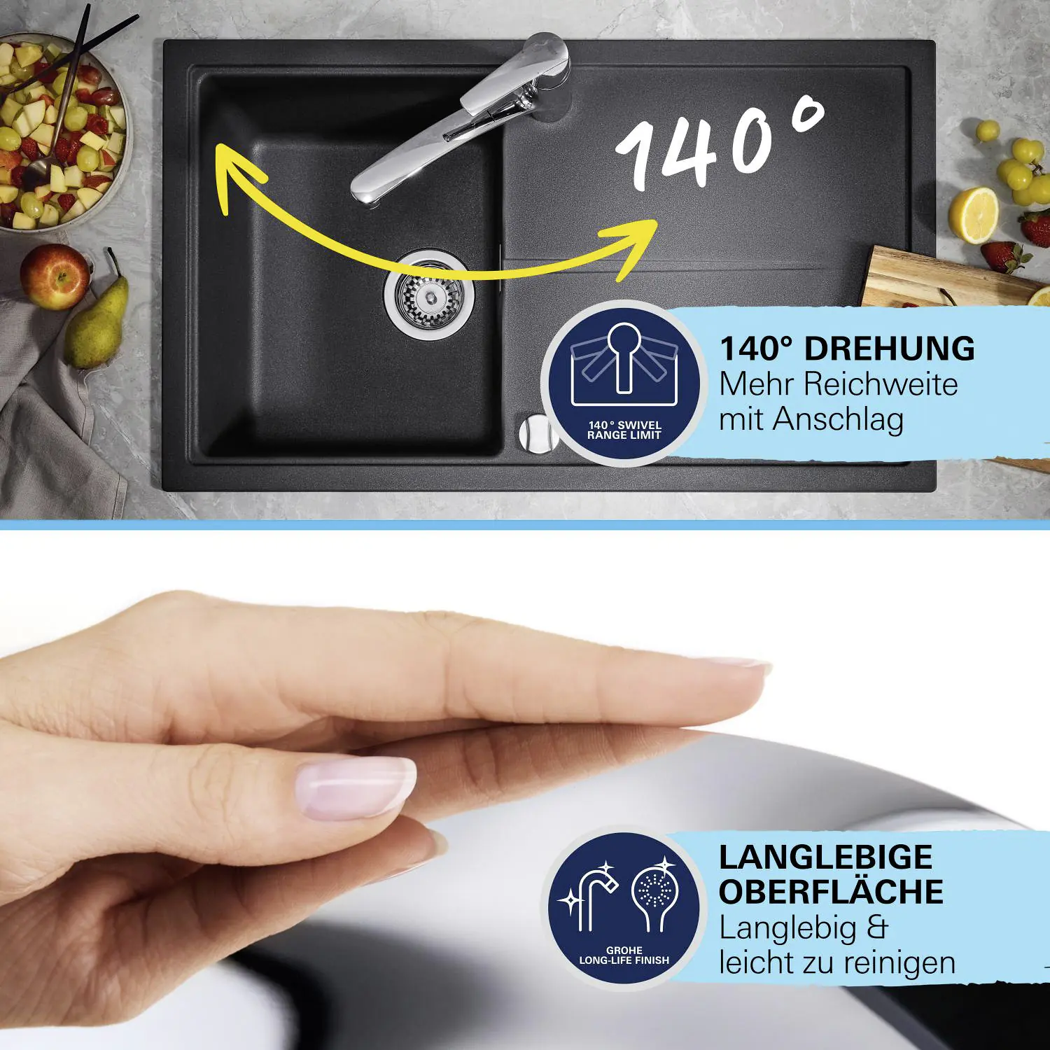 Grohe Quickfix Küchenarmatur Start supersteel