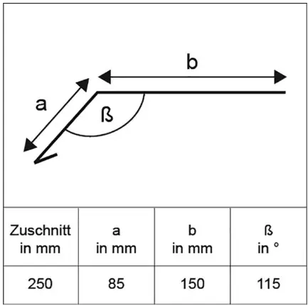 Sarei Rinneneinhang ohne Wasserfalz 2000 x 250 mm natur