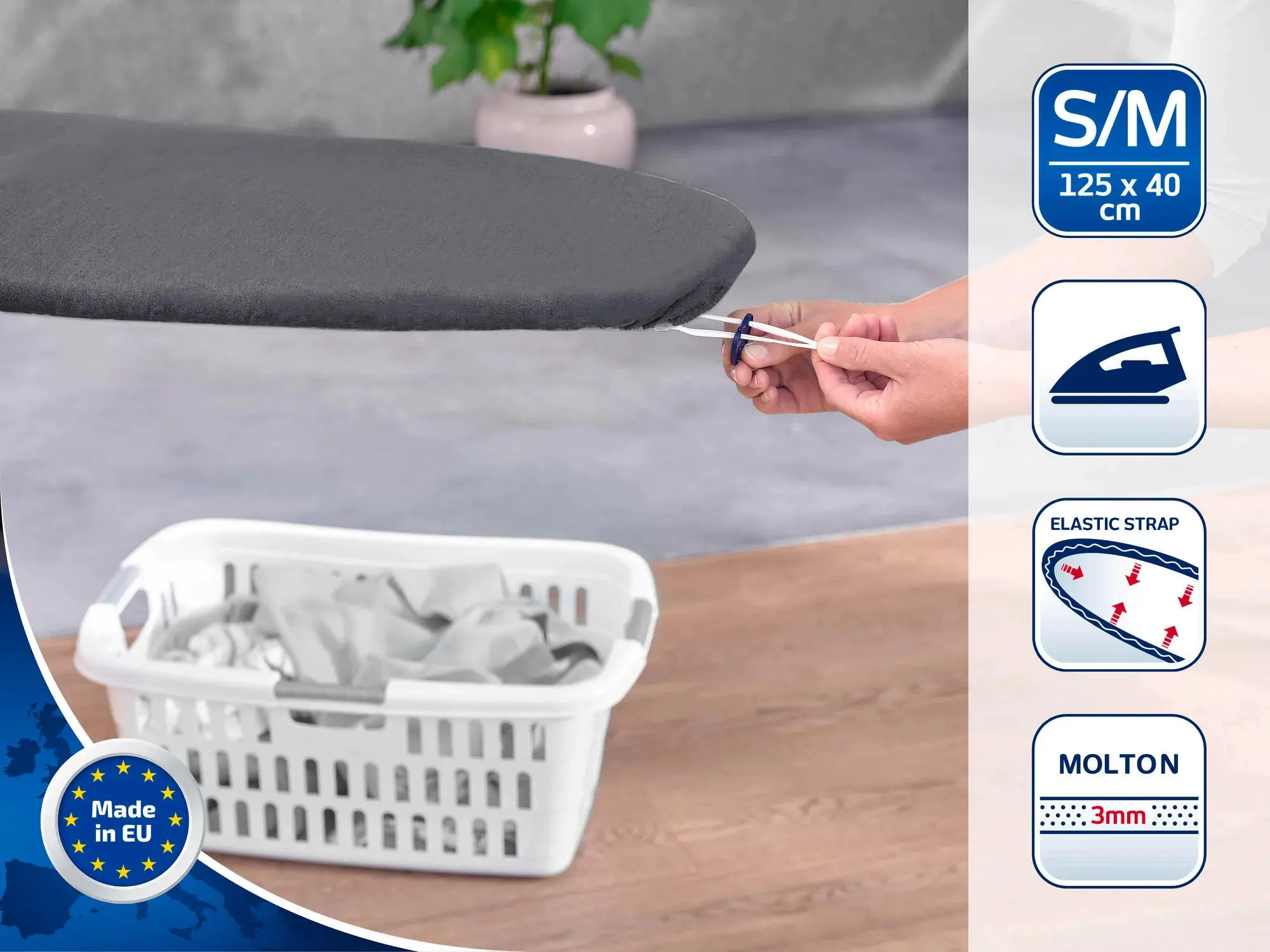 Leifheit Bügeltischbezug Thermo Reflect S-M max. 125 x 40 cm schwarz Leifheit Bügeltischbezug Thermo Reflect S-M max. 125 x 40 cm schwarz