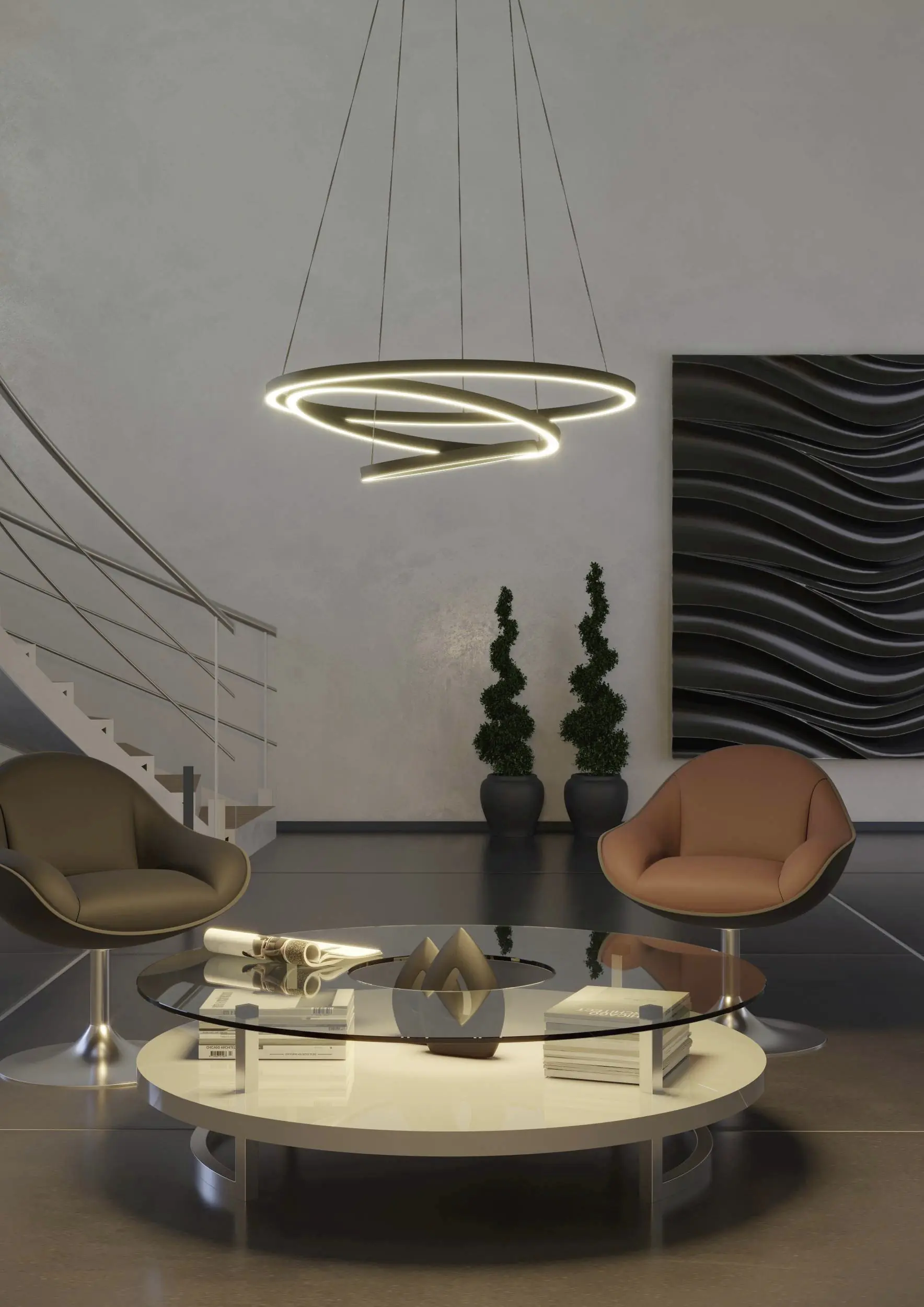 Eglo LED Pendelleuchte Lobinero-Z schwarz Ø 58 x 110 cm warmweiß-kaltweiß dimmbar