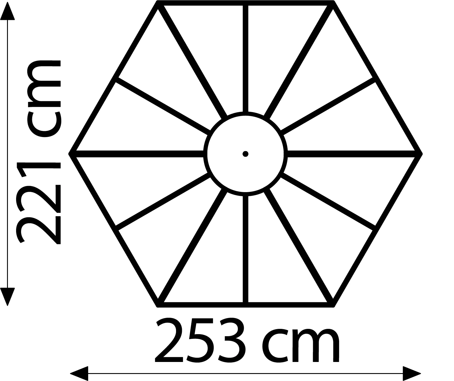 Vitavia Gewächshaus Juno 4500 253 x 221 cm 3 mm Sicherheitsglas