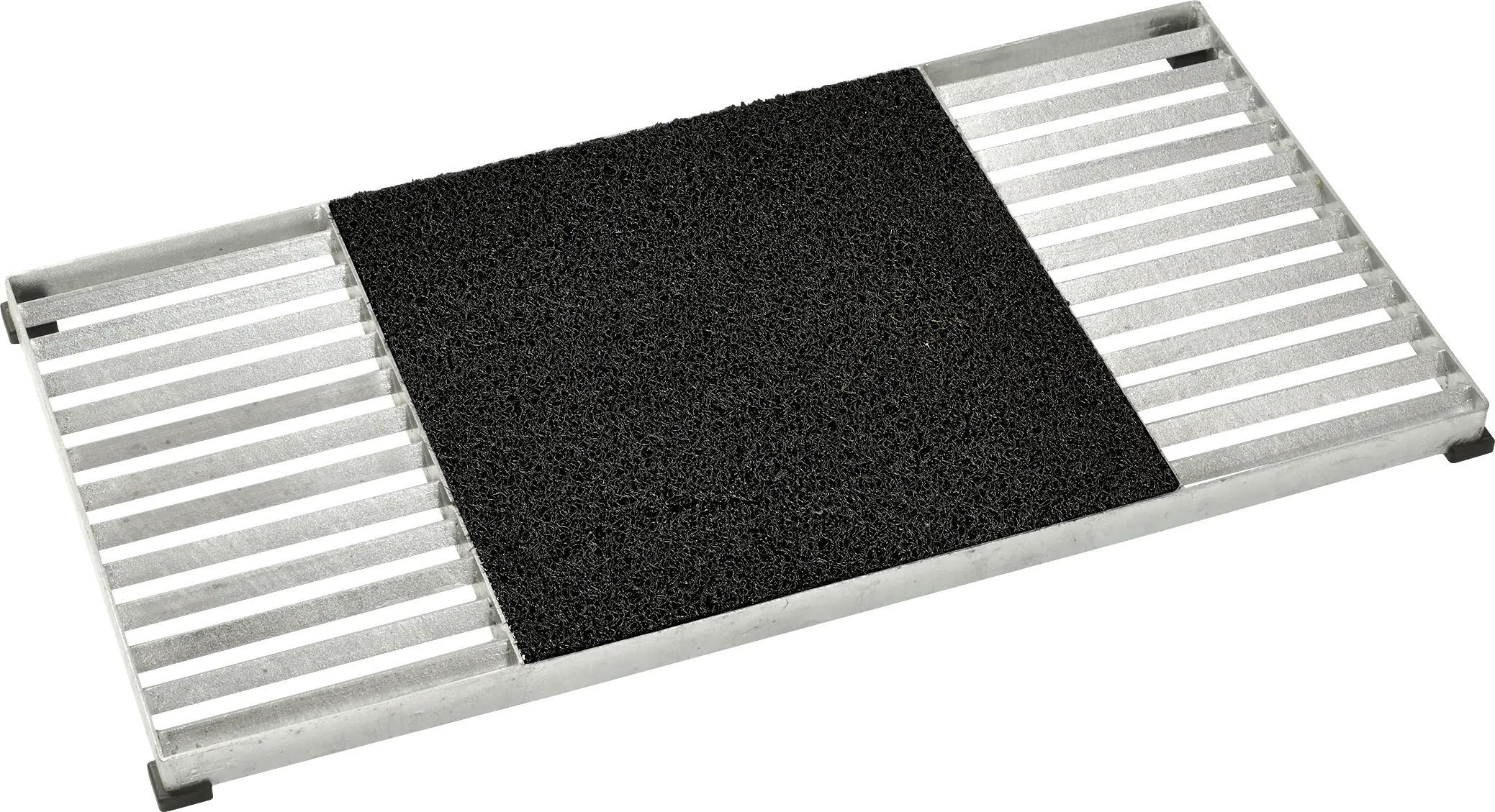 Plus Fußabtreter Cubic 40 x 80 cm mit Rahmen, Doppel-Rost & Kunststoffmatte