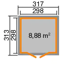 Decor et Jardin Gartenhaus Flodovrak 298 x 298 cm natur