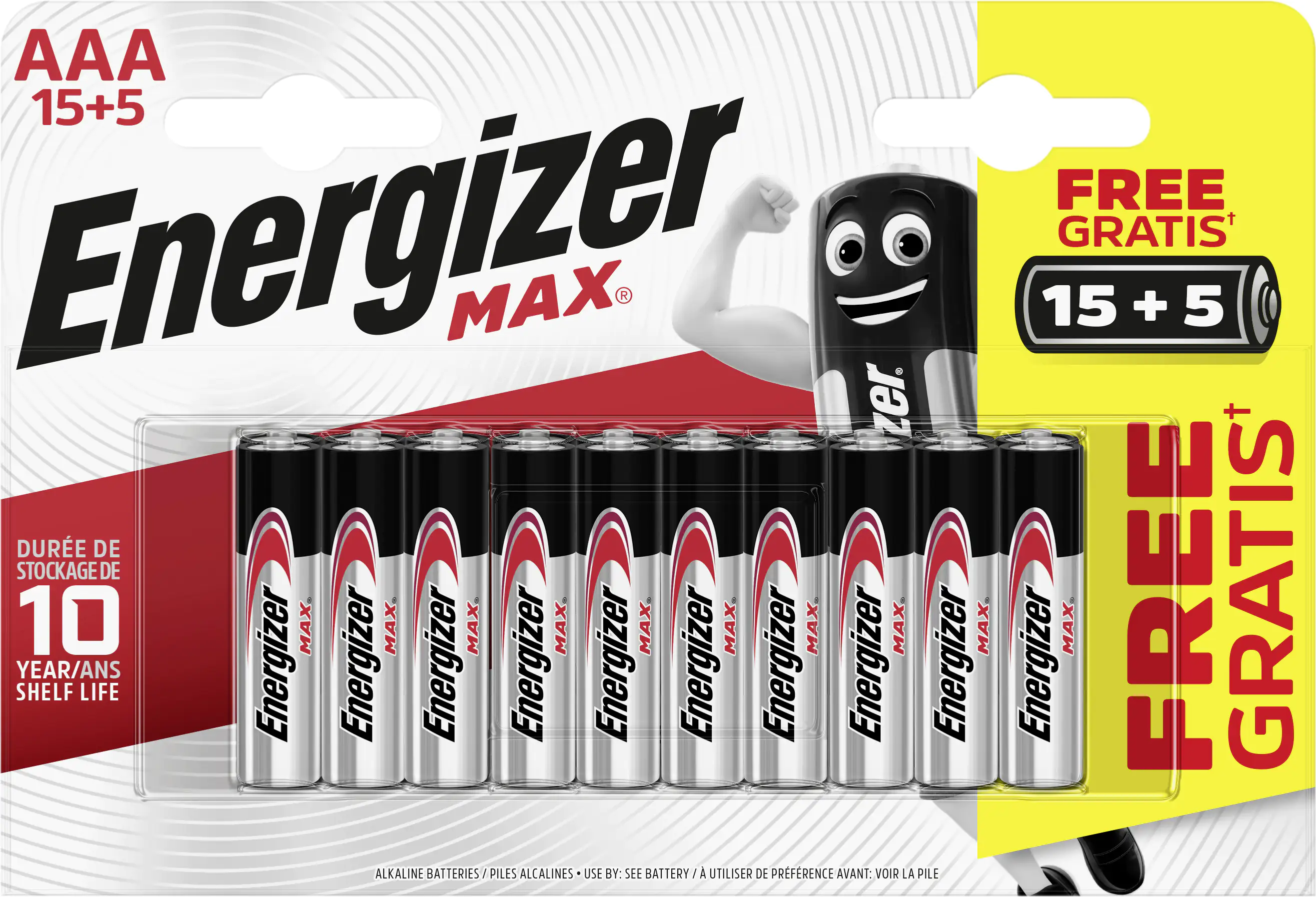 Energizer Alkaline Max Battgerie Micro AAA 1,5 V, 15 + 5 Pack