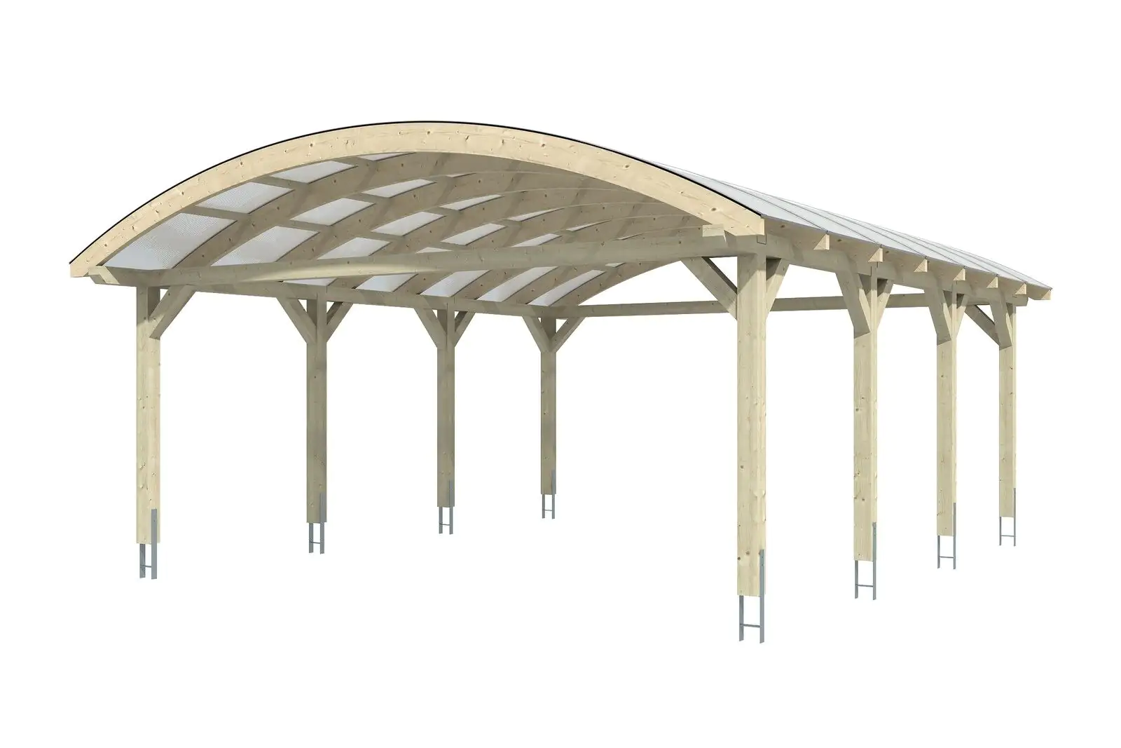 SKAN HOLZ Bogendach-Carport Franken 635 x 541 cm natur