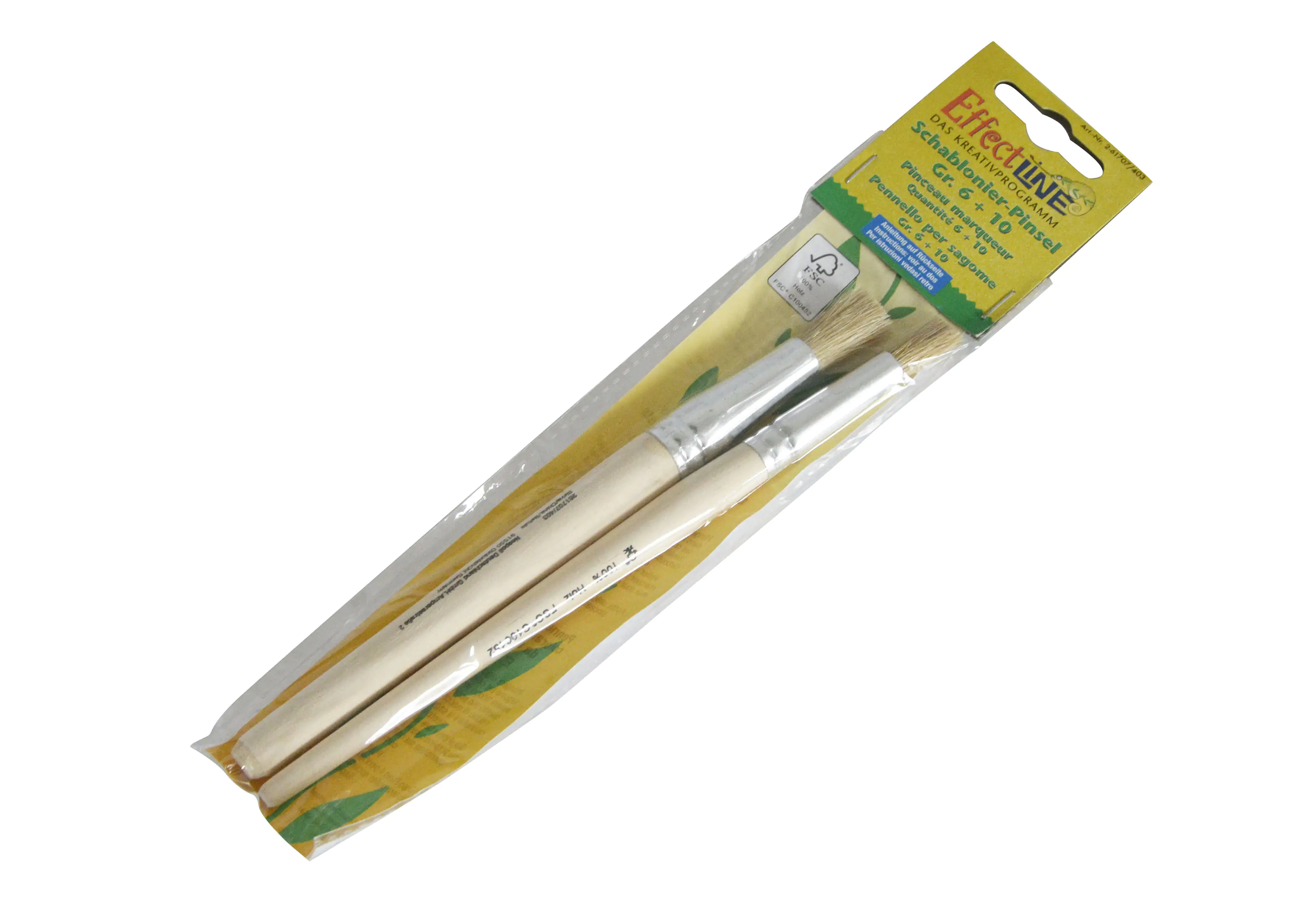 4001438126177 EffectLine Schablonier-Pinsel Set Gr. 6 + 10