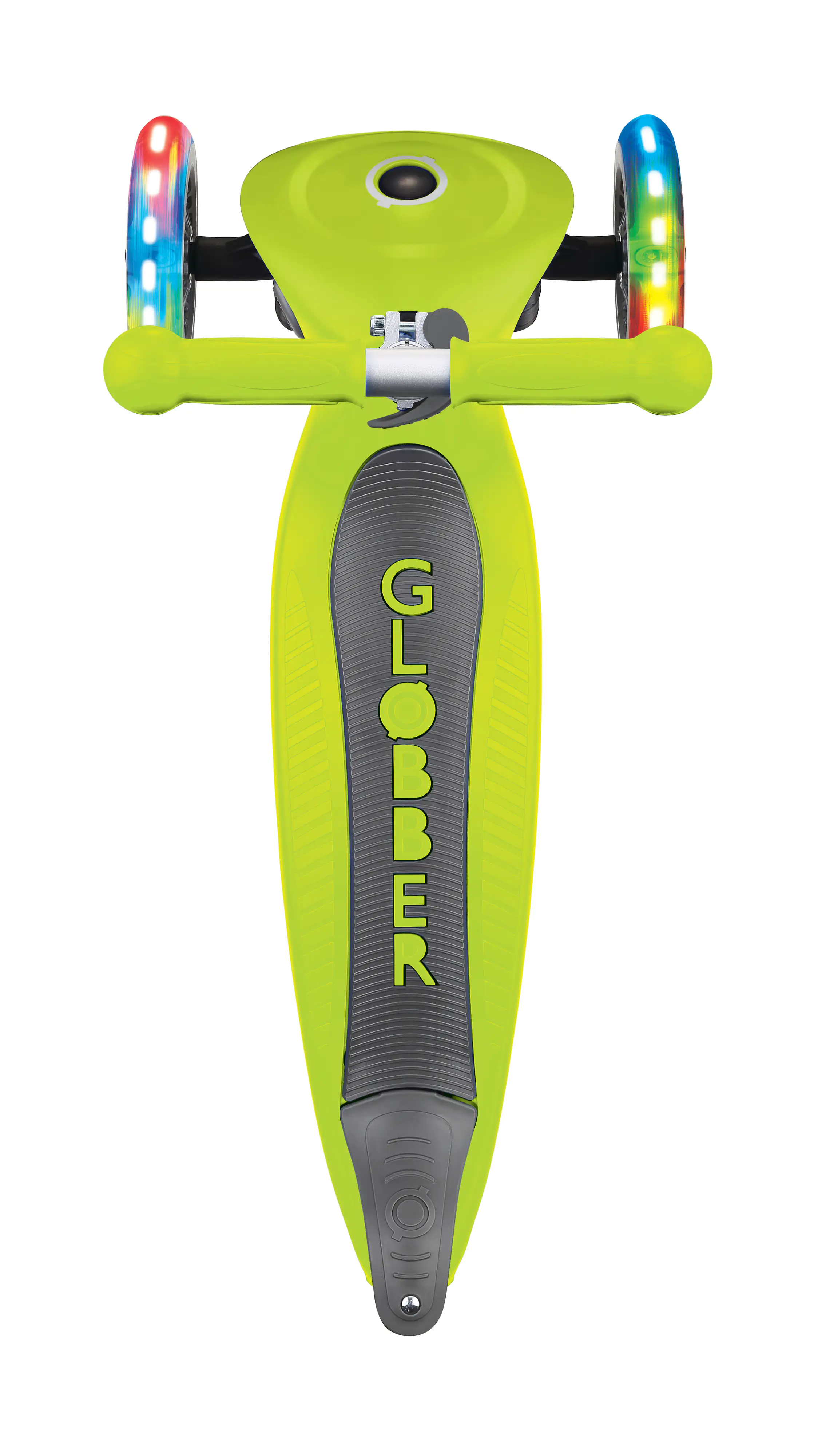 Globber Scooter Junior Foldable Lights limegrün mit Leuchtrollen