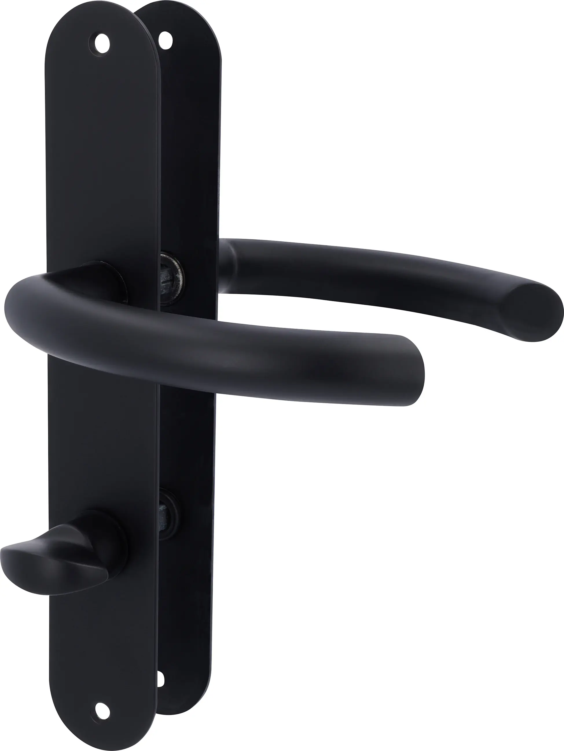 Alpertec Türgarnitur WC Langschild Jillian Edelstahl schwarz matt 23,5 x 4 cm mit Sperrriegel