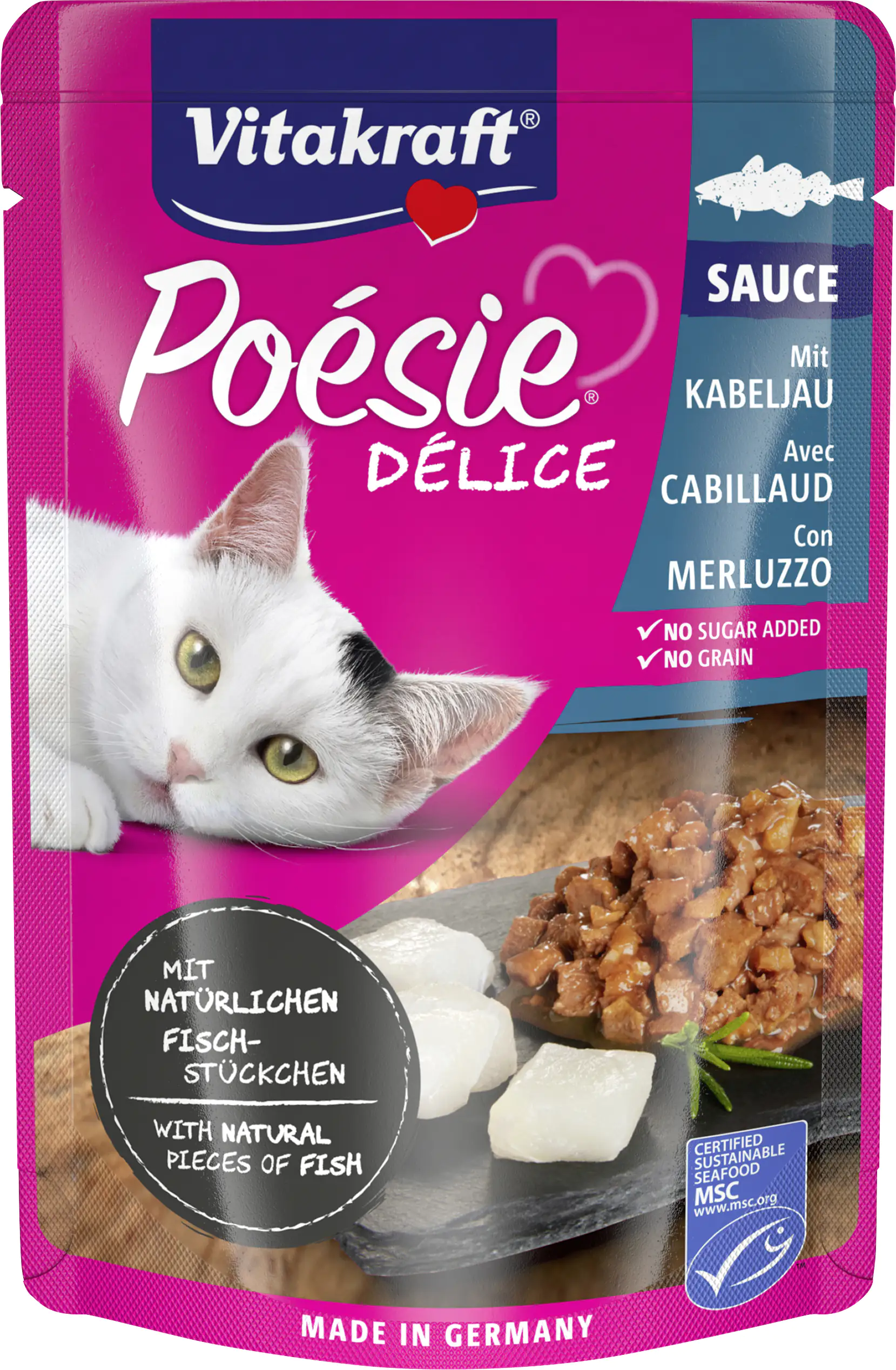 Vitakraft Poésie Katzenfutter Délice Sauce Kabeljau 85 g