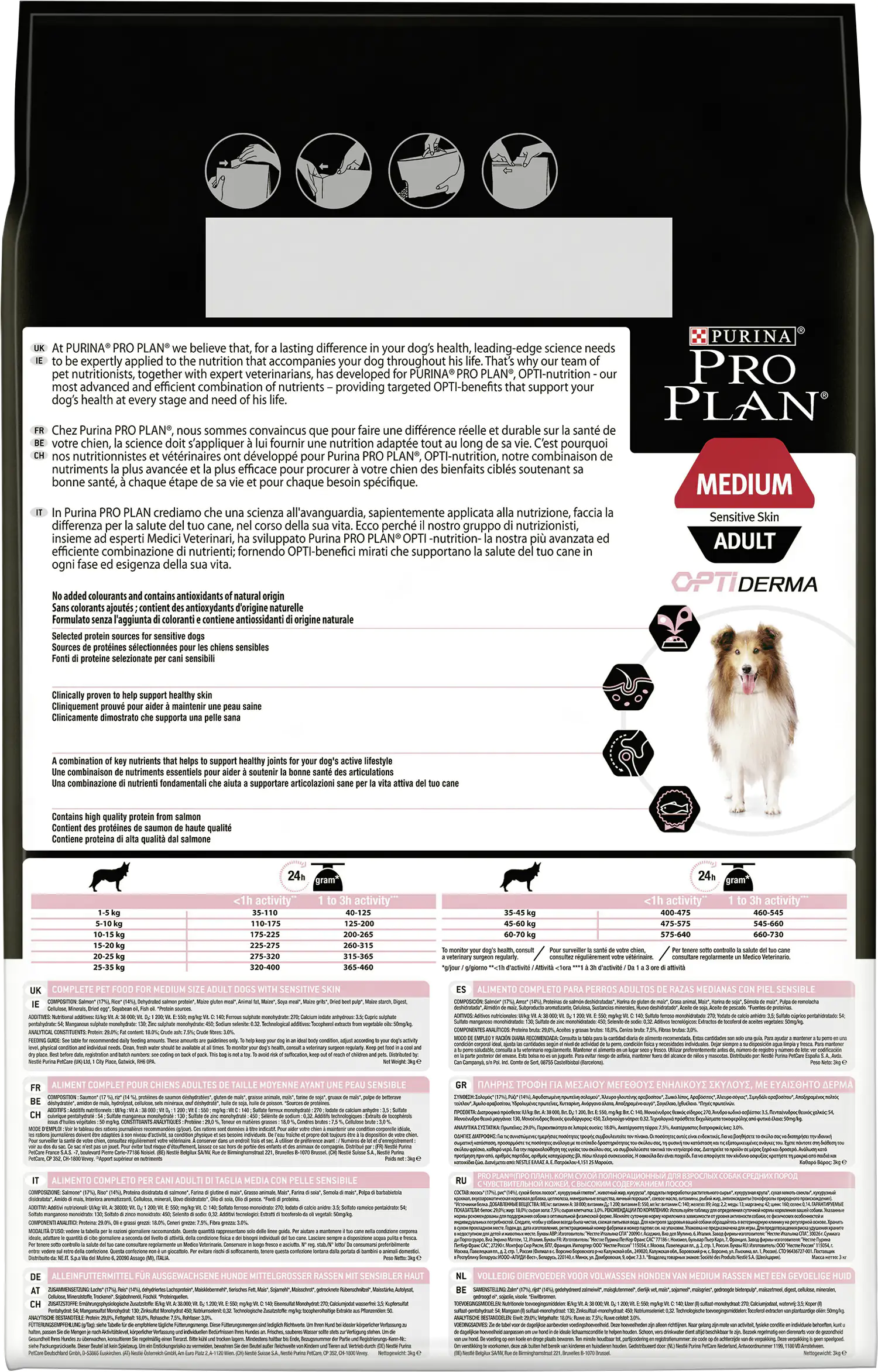 Purina PRO PLAN Dog Medium Adult Sens. Skin Lachs trocken 3 kg Purina PRO PLAN Dog Medium Adult Sens. Skin Lachs trocken 3 kg