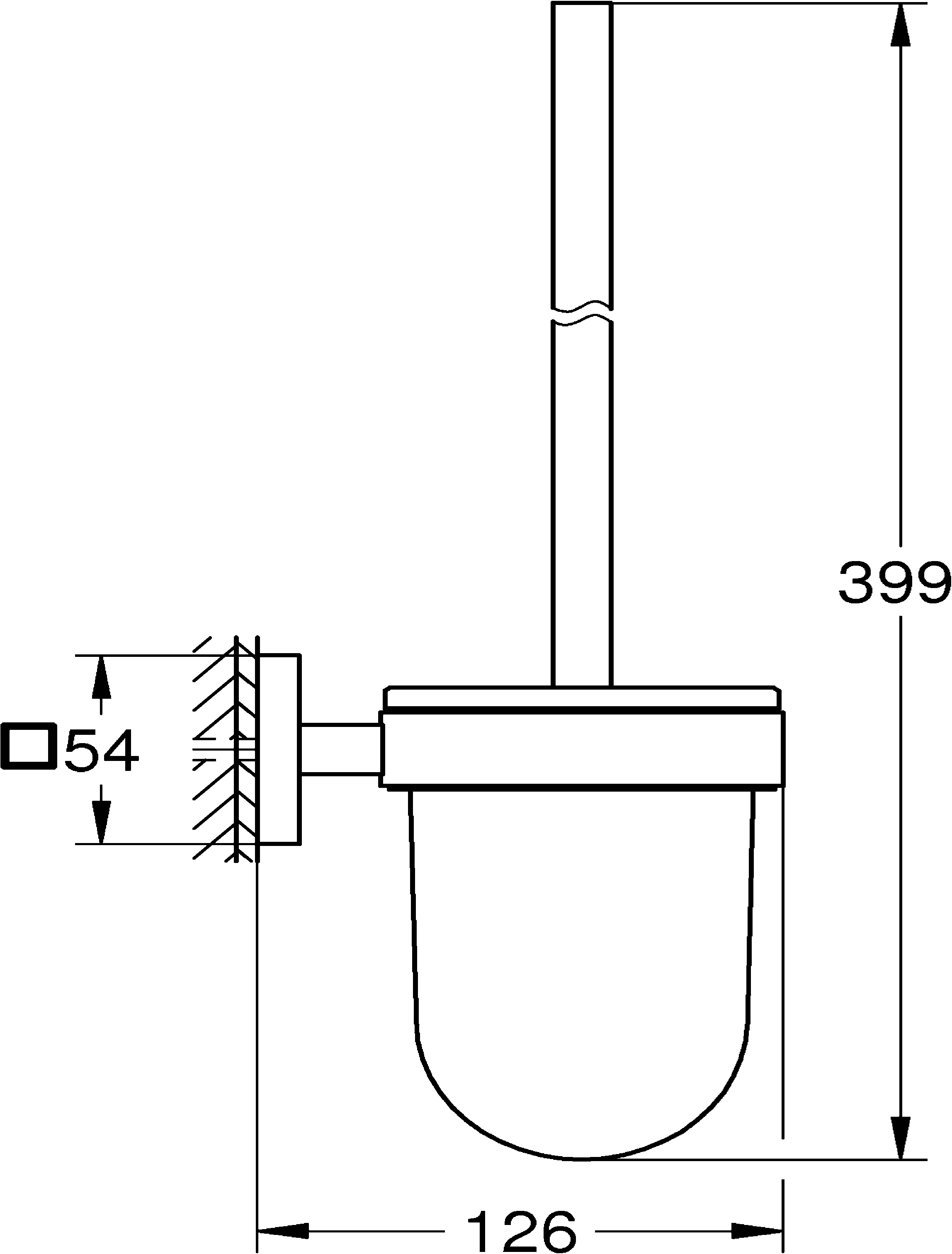 Grohe Start Cube Toilettenbürstengarnitur chrom klebbar