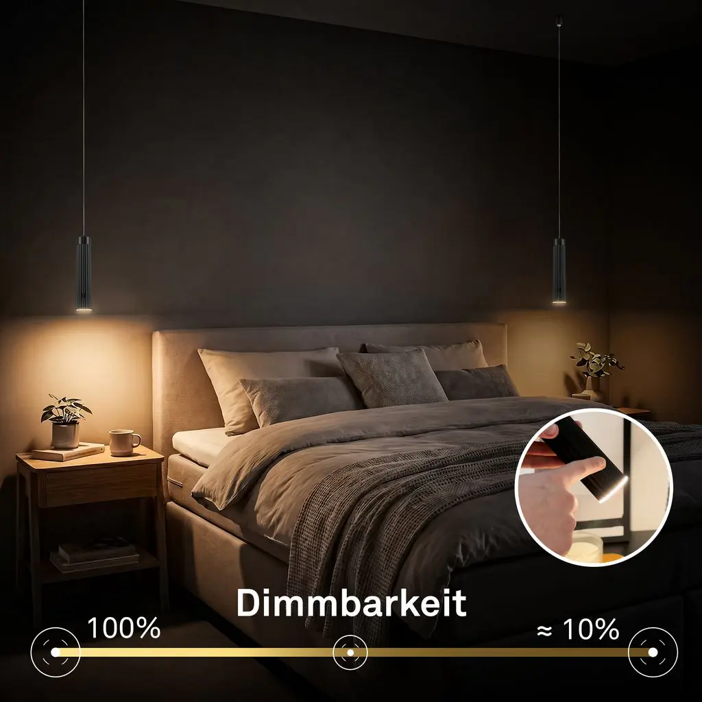 Briloner LED Akku-Pendelleuchte schwarz 3,5W warmweiß dimmbar