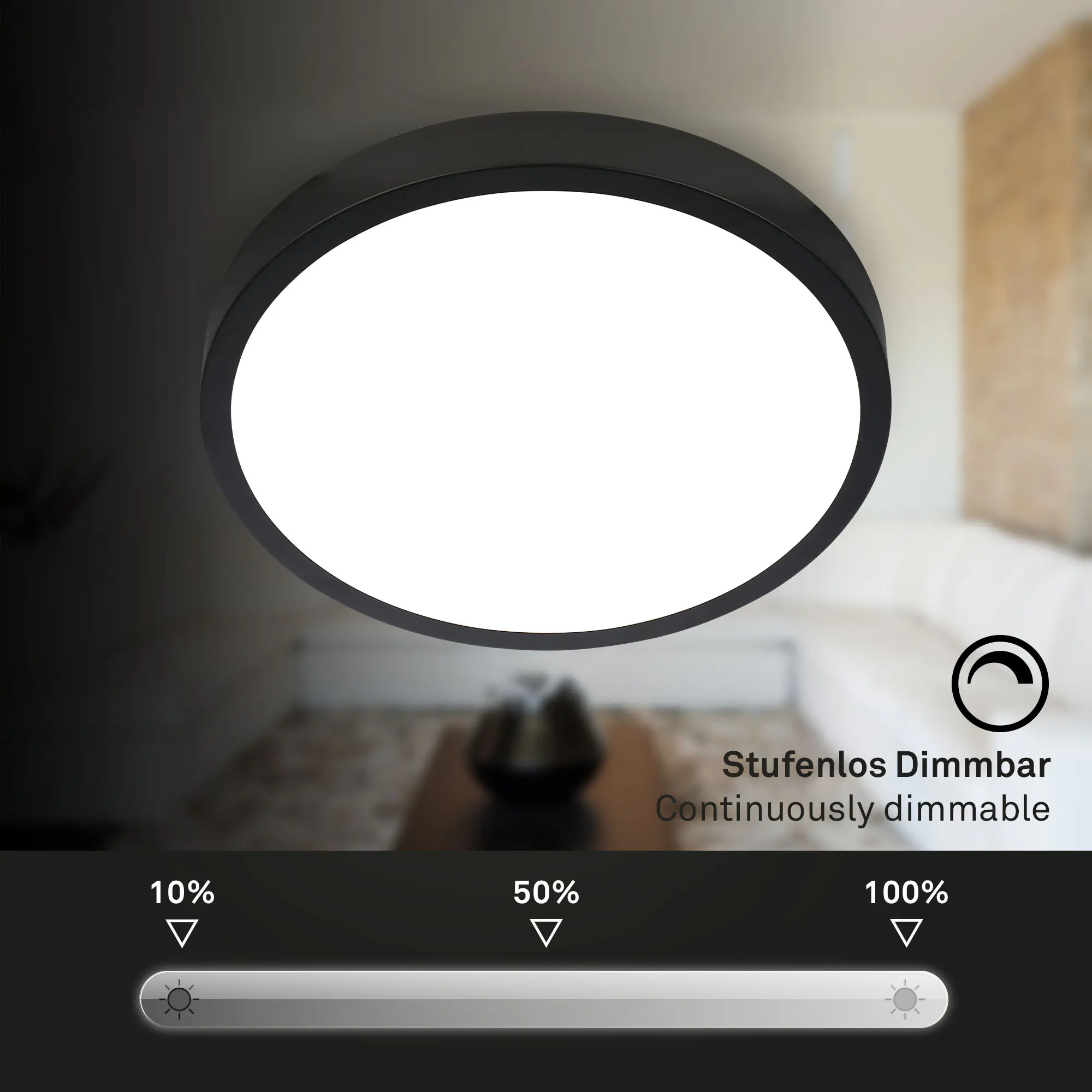 Briloner LED Deckenleuchte Runa Ø 38 cm, Metallrahmen schwarz, RGBW