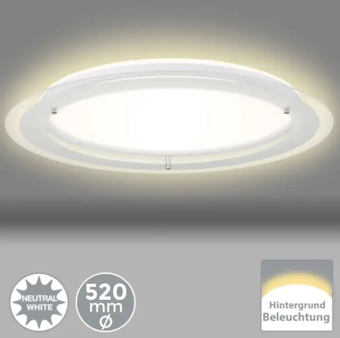Briloner LED Deckenleuchte Free weiß Ø 40 cm mit Backlight-Effekt