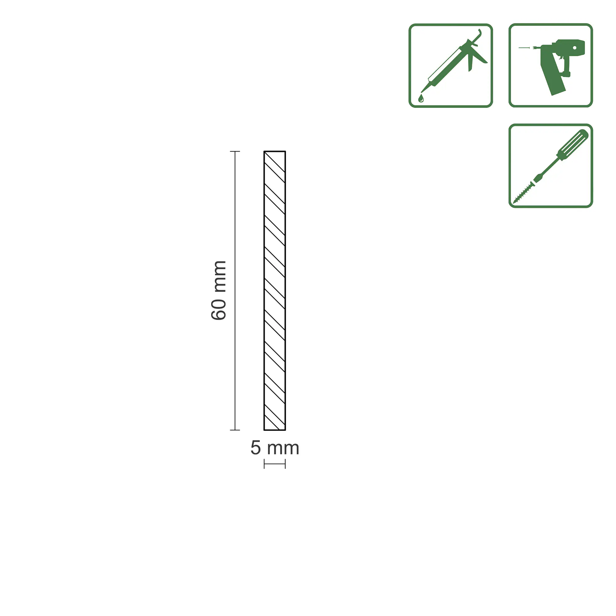 FN Neuhofer Flachleiste 100 cm 60 x 5 mm Fichte/Kiefer