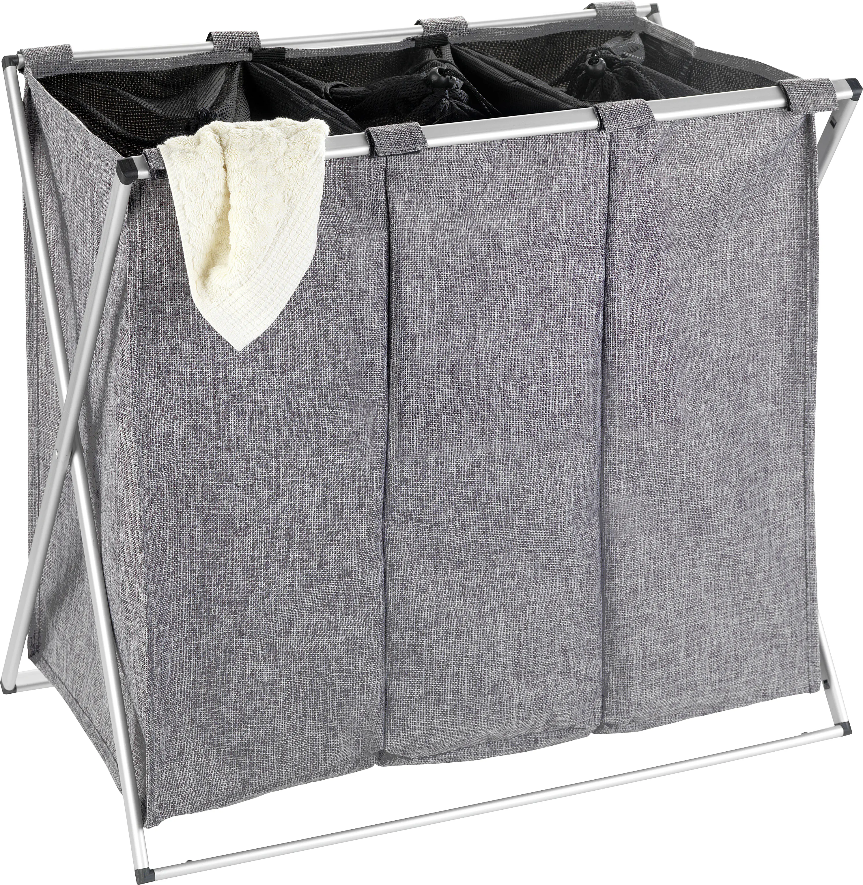 Wenko Wäschesammler Trio Grau 130 l, grau