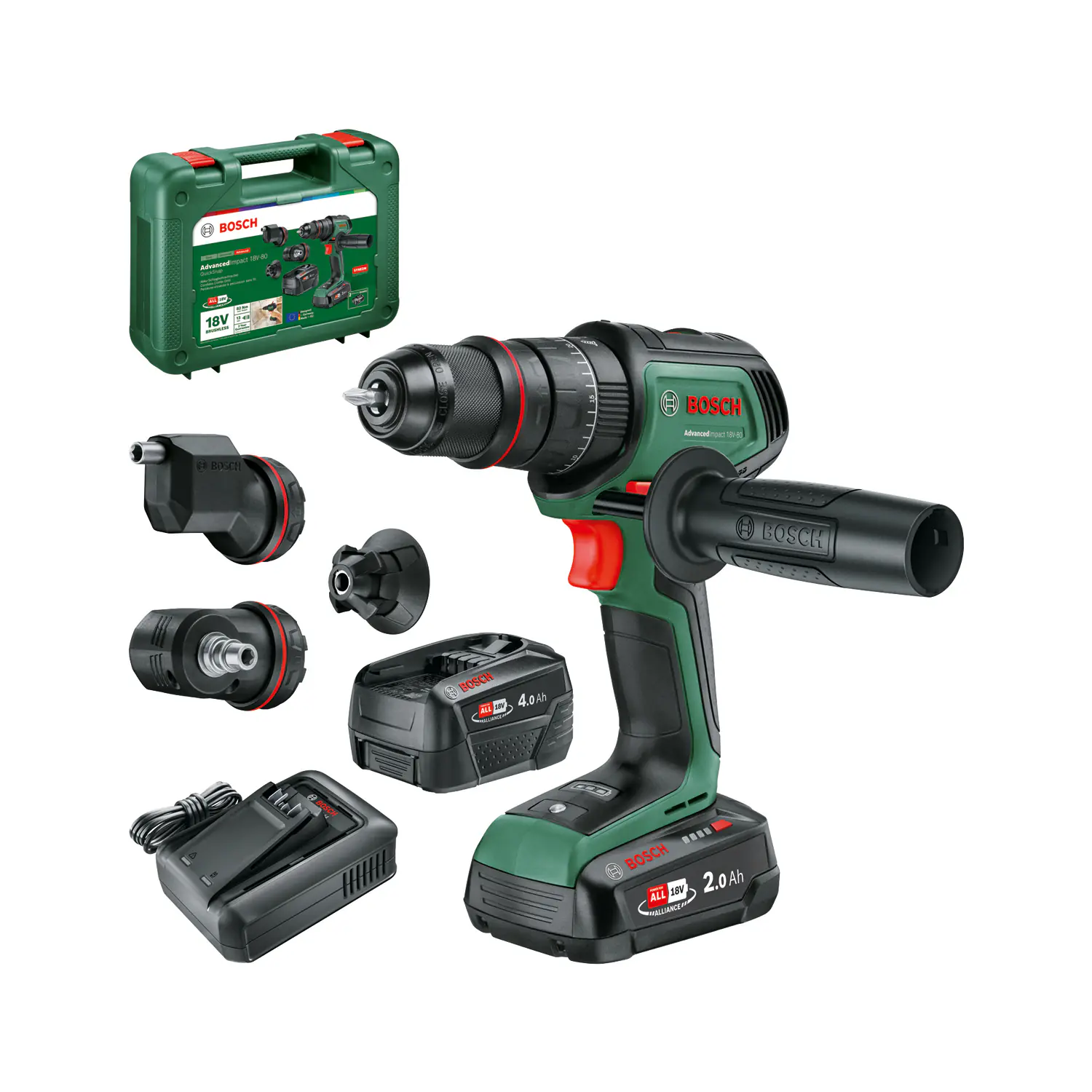 Bosch Akku-Schlagbohrschrauber AdvancedImpact 18V-80 QuickSnap inkl. 2 Akkus & Ladegerät Bosch Akku-Schlagbohrschrauber AdvancedImpact 18V-80 QuickSnap inkl. 2 Akkus & Ladegerät