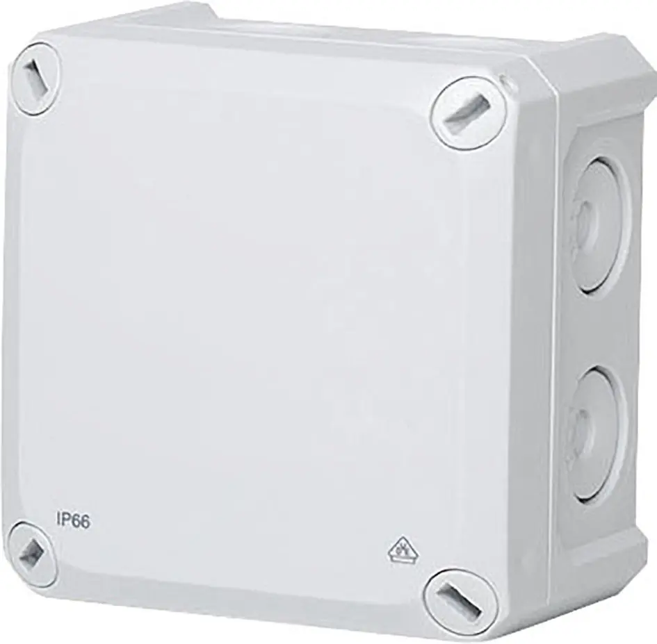 Abzweigkasten Aufputz IP66 mit Klemmleiste 85x85x54mm grau
